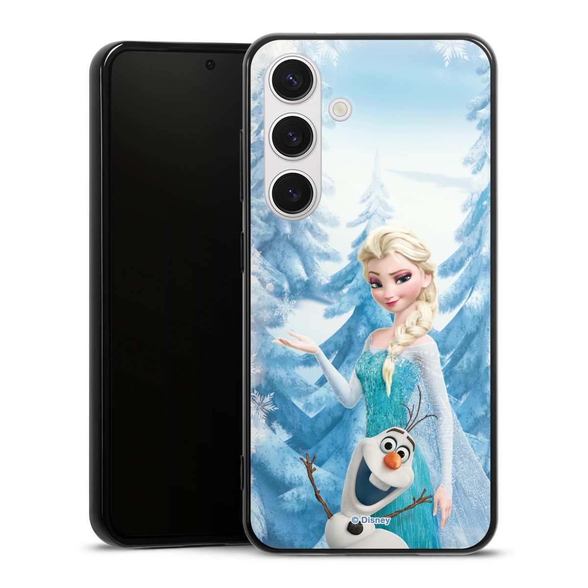 Galaxy S24 Handy Silikon Hülle Case schwarz Handyhülle Official Licensed Product Frozen Elsa Disney