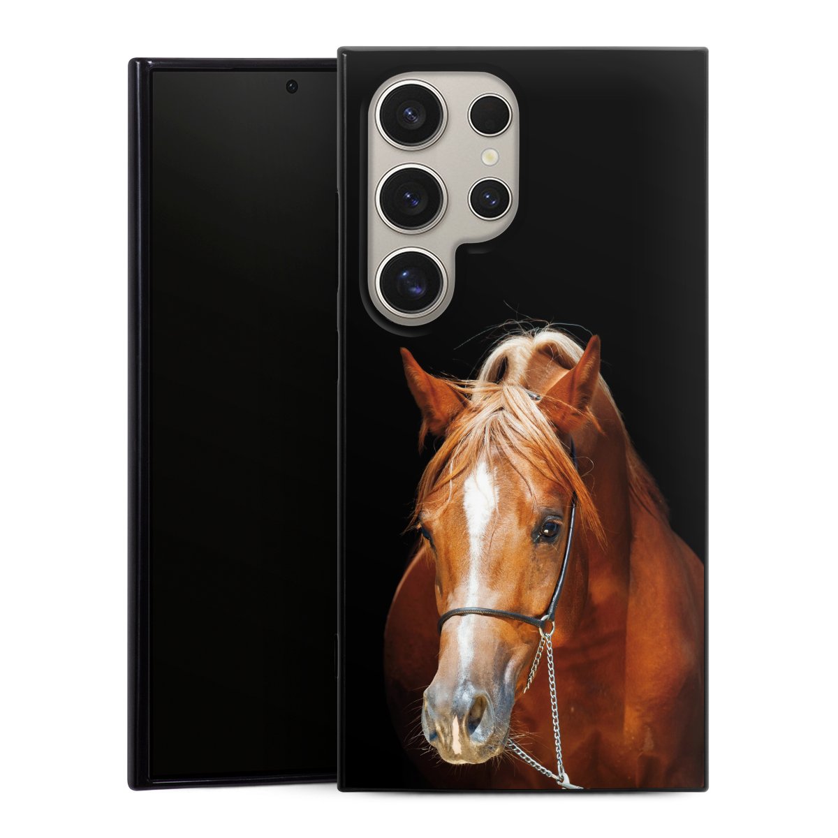 Galaxy S24 Ultra Handy Silikon Hülle Case schwarz Handyhülle Mare Horse Hobby