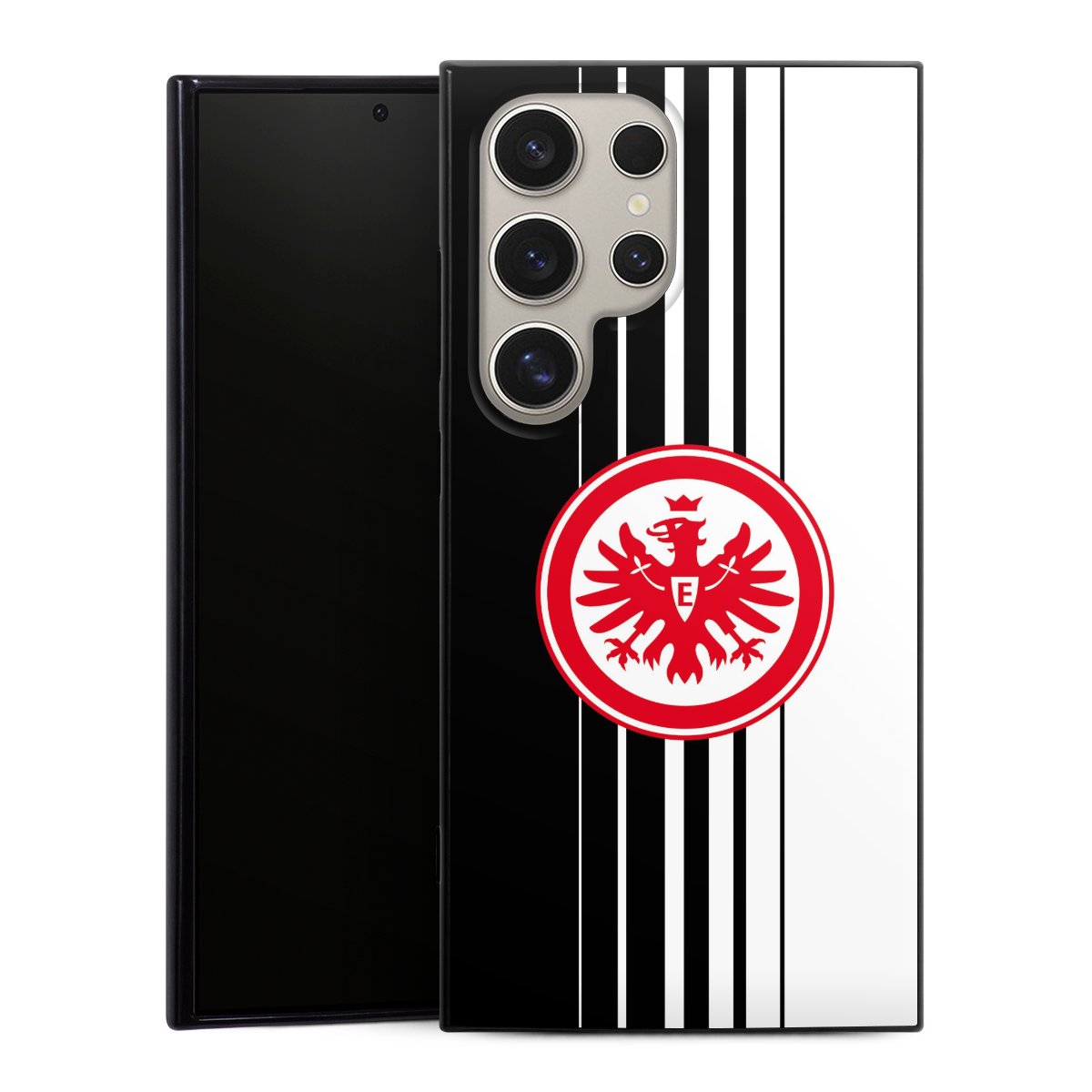 Galaxy S24 Ultra Handy Silikon Hülle Case schwarz Handyhülle Stripes Eintracht Frankfurt Official Licensed Product