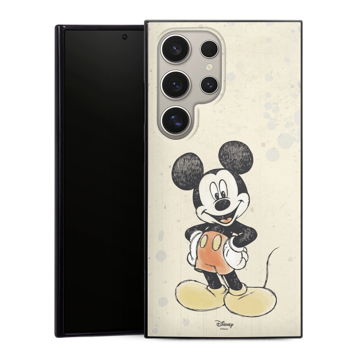 Galaxy S24 Ultra Handy Silikon Hülle Case schwarz Handyhülle Water Colour Mickey & Minnie Mouse Official Licensed Product