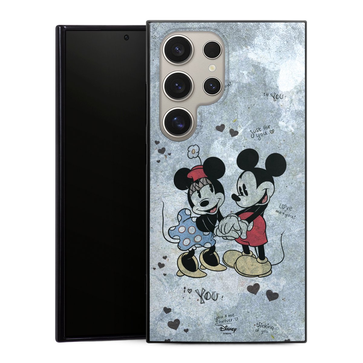 Galaxy S24 Ultra Handy Silikon Hülle Case schwarz Handyhülle Mickey & Minnie Mouse Vintage Disney