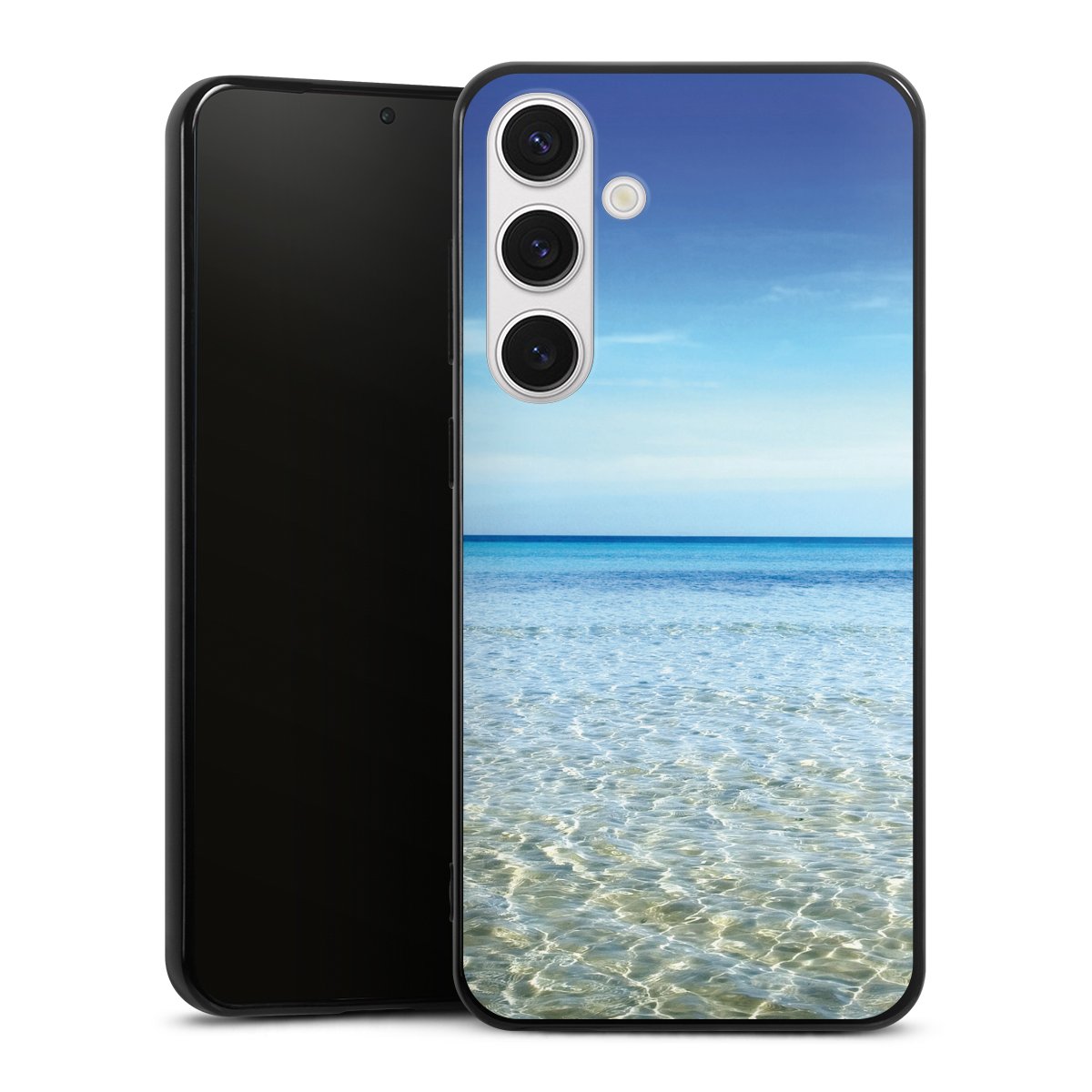 Galaxy S24+ Handy Silikon Hülle Case schwarz Handyhülle Urlaub Sky Ocean