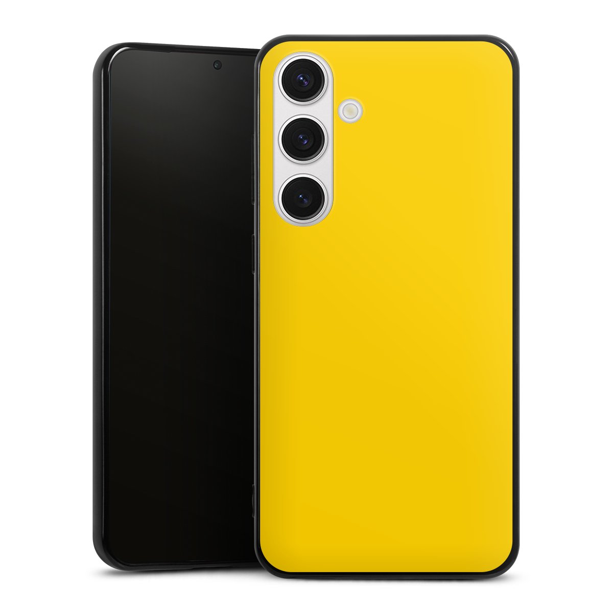 Galaxy S24+ Handy Silikon Hülle Case schwarz Handyhülle Yellow Unicoloured Colour