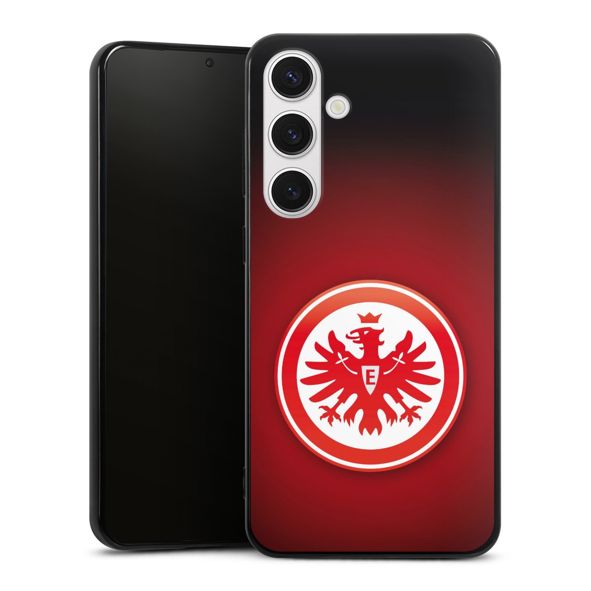 Galaxy S24+ Handy Silikon Hülle Case schwarz Handyhülle Eintracht Frankfurt Official Licensed Product Coat Of Arms