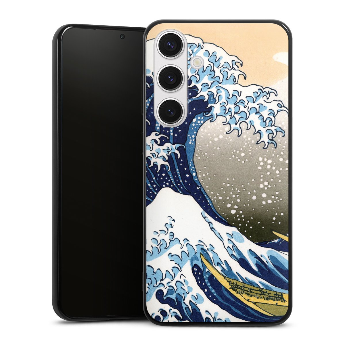 Galaxy S24+ Handy Silikon Hülle Case schwarz Handyhülle Kunst Katsushika Hokusai Die Große Welle Vor Kanagawa