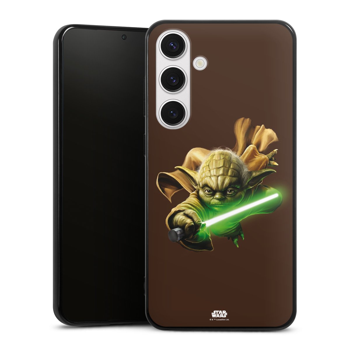 Galaxy S24+ Handy Silikon Hülle Case schwarz Handyhülle Yoda Merchandise Star Wars