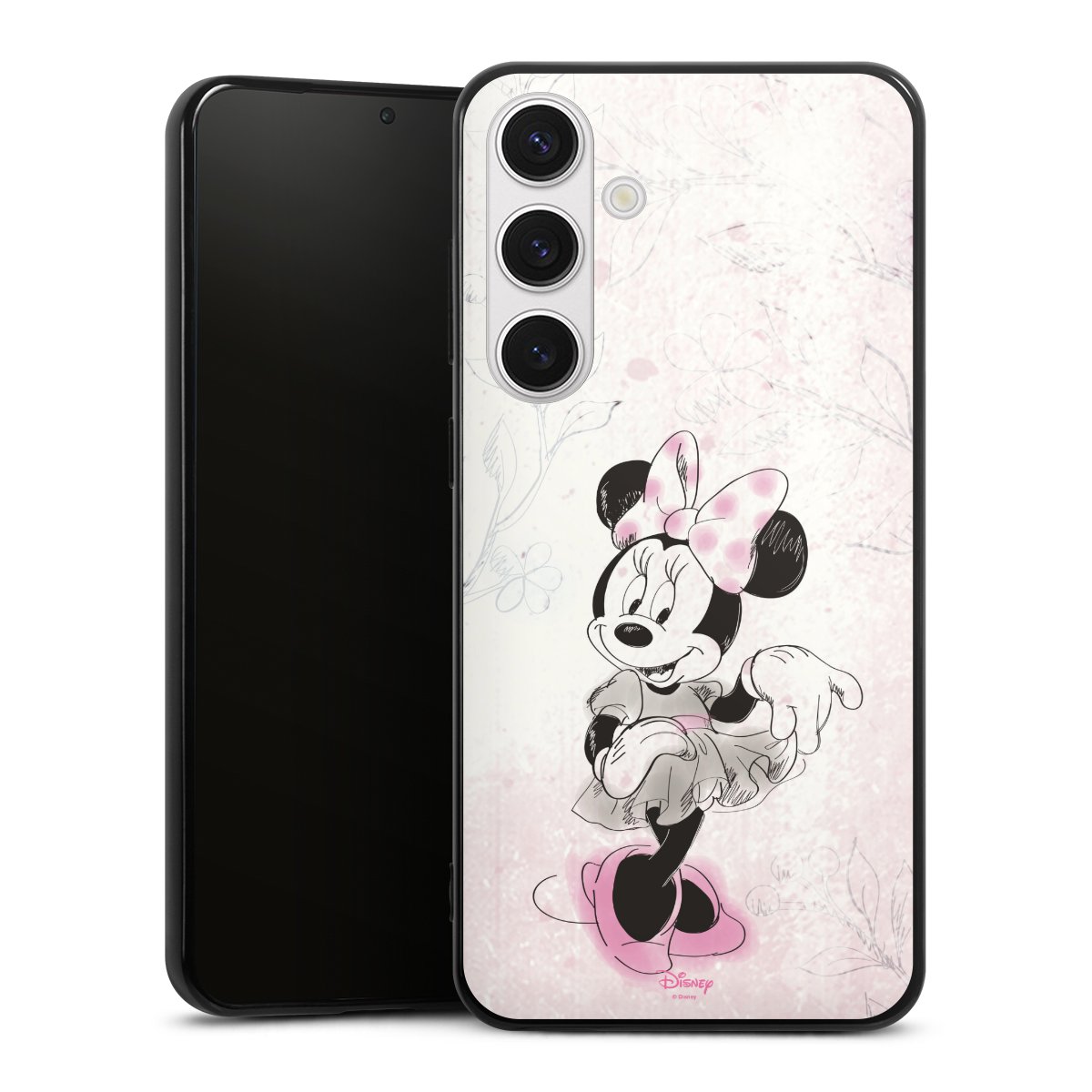 Galaxy S24+ Handy Silikon Hülle Case schwarz Handyhülle Disney Minnie Mouse Vintage