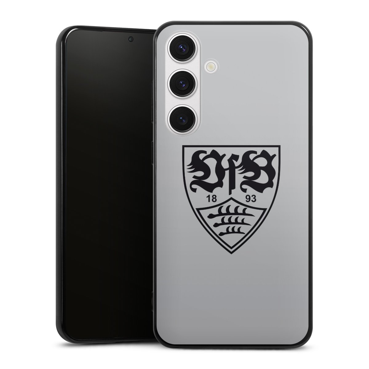 Galaxy S24+ Handy Silikon Hülle Case schwarz Handyhülle Logo Vfb Stuttgart Official Licensed Product