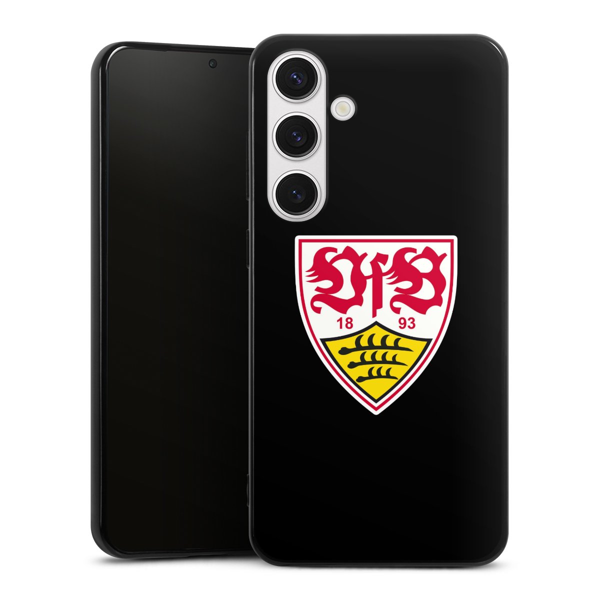 Galaxy S24+ Handy Silikon Hülle Case schwarz Handyhülle Vfb Stuttgart Official Licensed Product Coat Of Arms