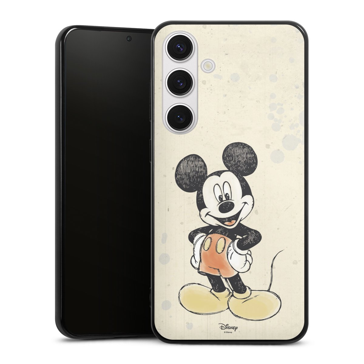 Galaxy S24+ Handy Silikon Hülle Case schwarz Handyhülle Water Colour Mickey & Minnie Mouse Official Licensed Product