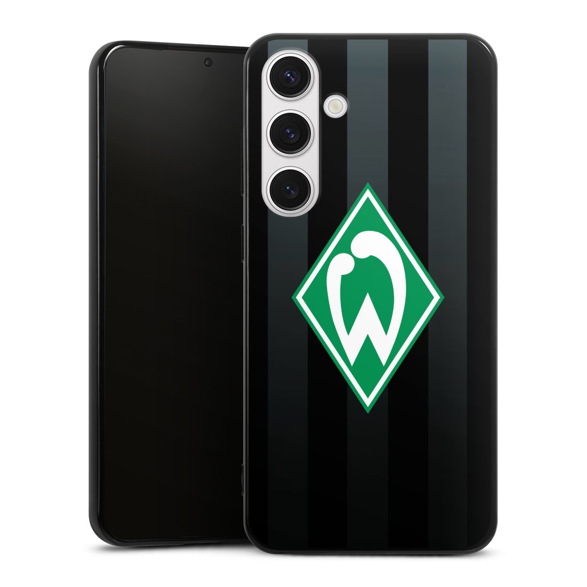 Galaxy S24+ Handy Silikon Hülle Case schwarz Handyhülle Stripes Sv Werder Bremen Official Licensed Product