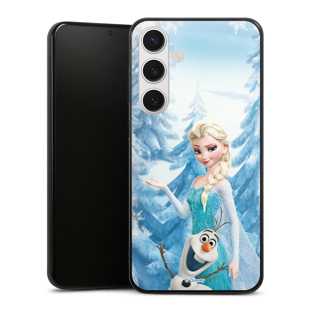 Galaxy S24+ Handy Silikon Hülle Case schwarz Handyhülle Official Licensed Product Frozen Elsa Disney