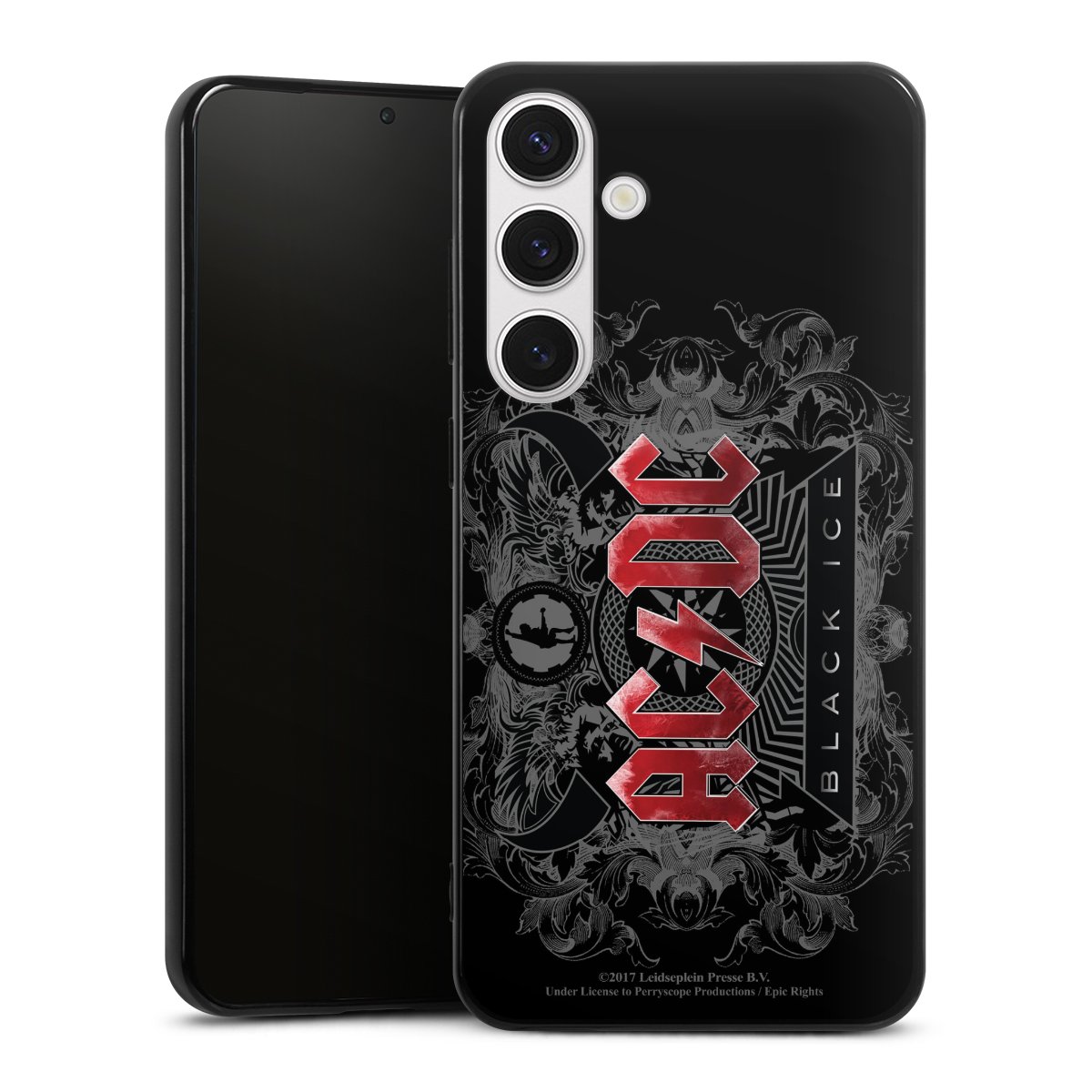 Galaxy S24+ Handy Silikon Hülle Case schwarz Handyhülle Merchandise Black Ice Acdc