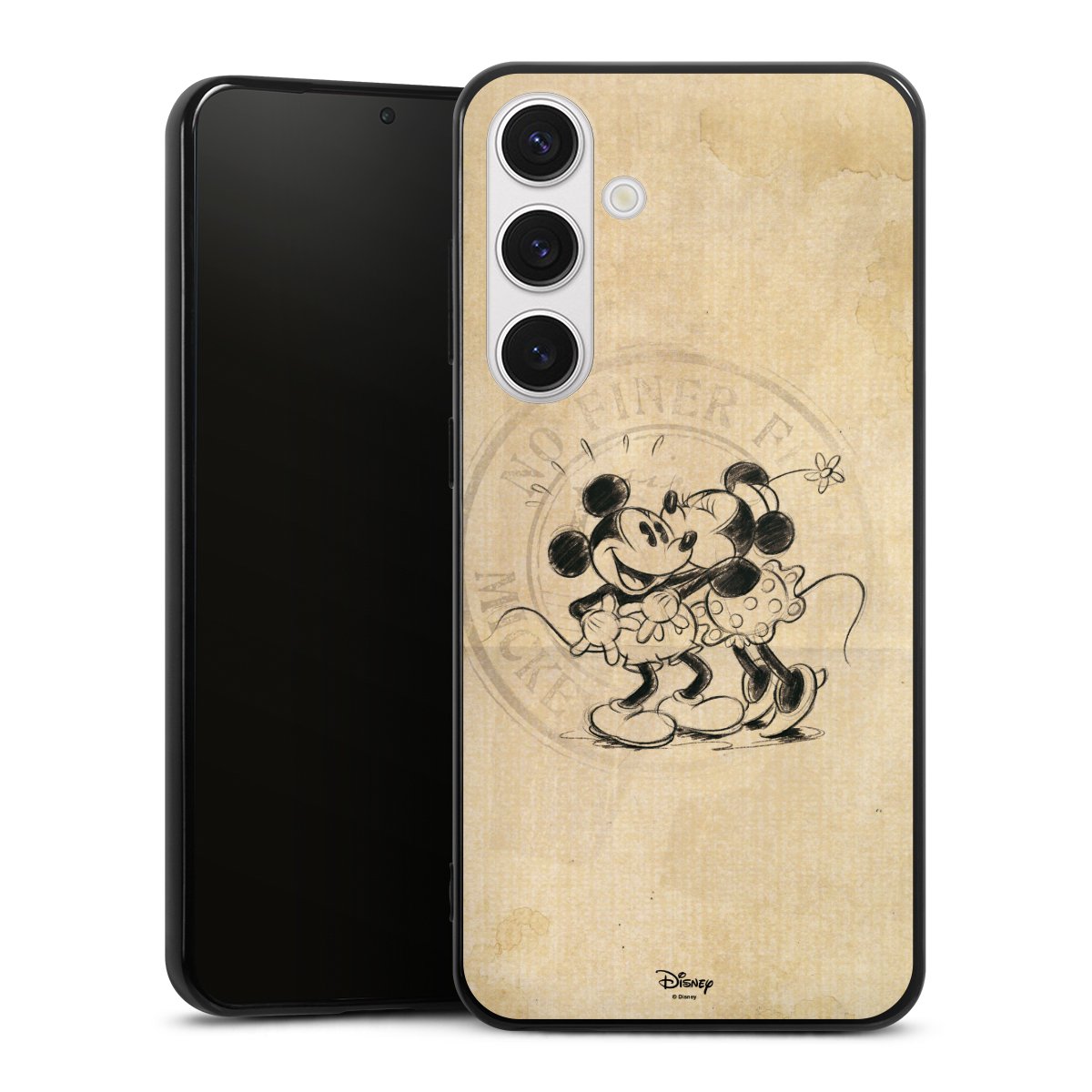 Galaxy S24+ Handy Silikon Hülle Case schwarz Handyhülle Mickey Mouse Vintage Minnie Mouse