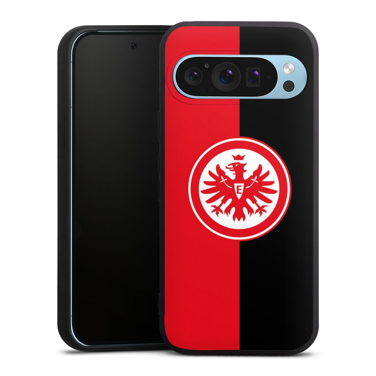 Google Pixel 9 Pro Handy Premium Silikon Hülle Handyhülle schwarz Case Official Licensed Product Eintracht Frankfurt Sge Silikon Premium Case