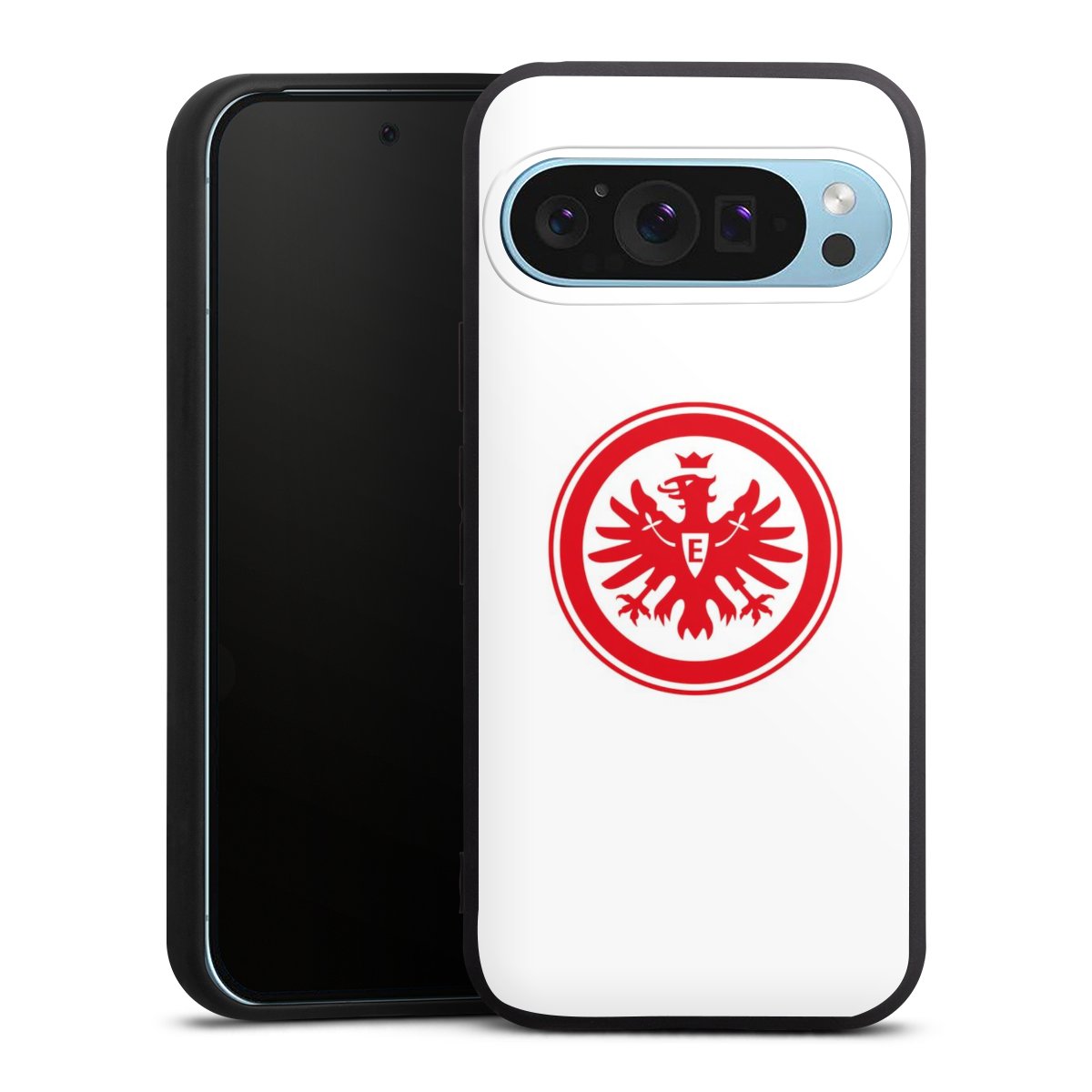 Google Pixel 9 Pro Handy Premium Silikon Hülle Handyhülle schwarz Case Sge Eintracht Frankfurt Official Licensed Product Silikon Premium Case