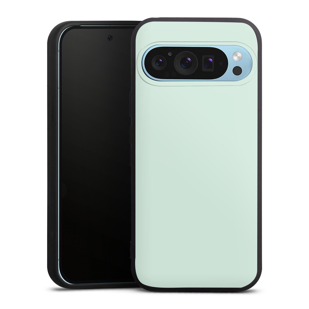 Google Pixel 9 Pro Handy Premium Silikon Hülle Handyhülle schwarz Case Green Unicoloured Mint Silikon Premium Case