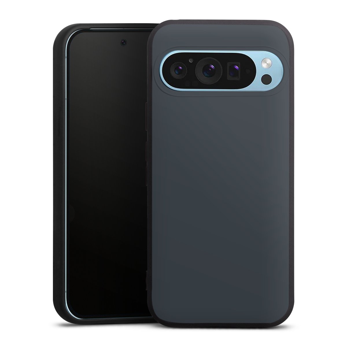 Google Pixel 9 Pro Handy Premium Silikon Hülle Handyhülle schwarz Case Grey Anthracite Unicoloured Silikon Premium Case