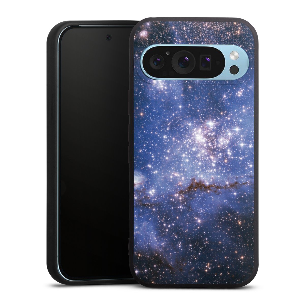 Google Pixel 9 Pro Handy Premium Silikon Hülle Handyhülle schwarz Case Weltall Galaxy Weltraum Silikon Premium Case