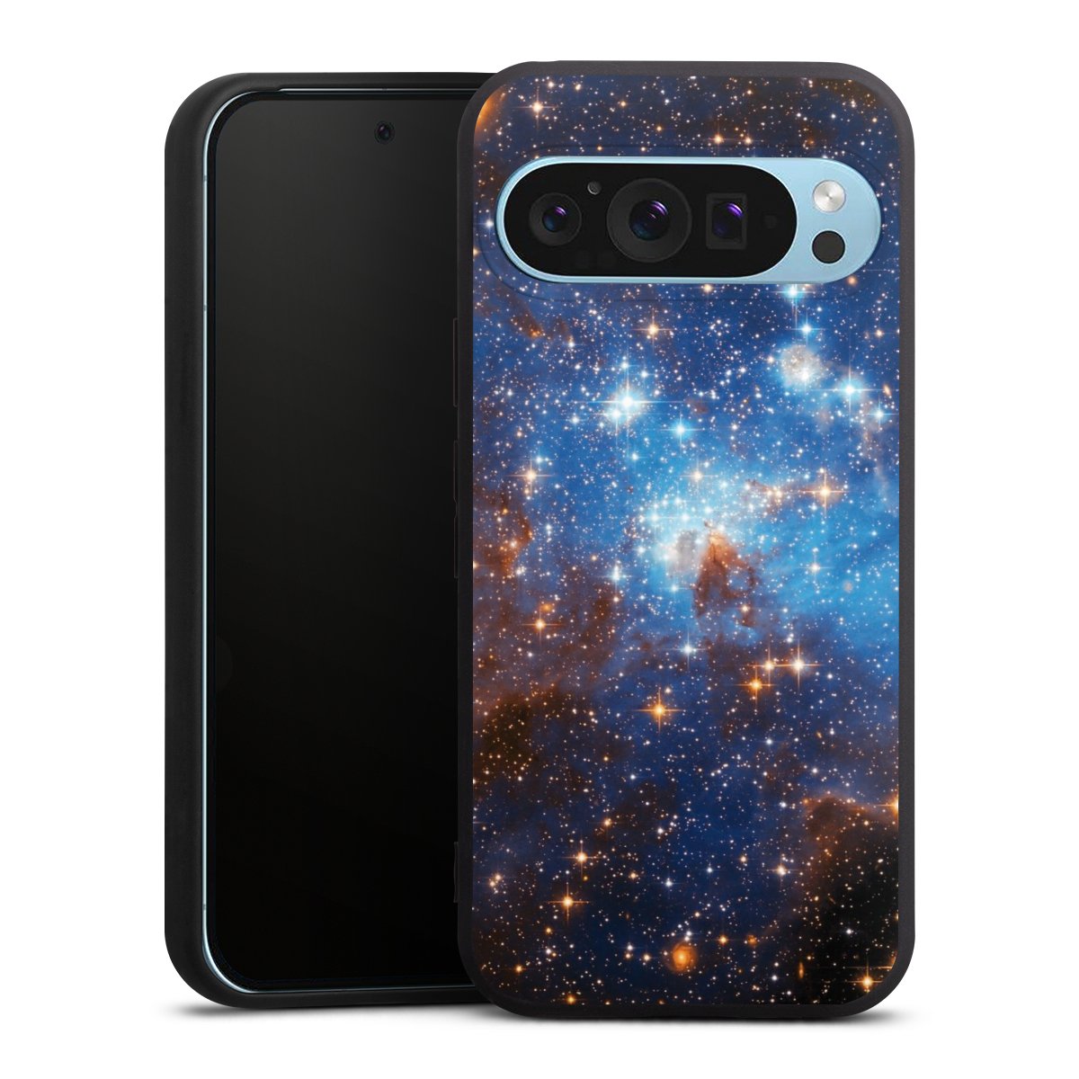 Google Pixel 9 Pro Handy Premium Silikon Hülle Handyhülle schwarz Case Star Weltall Galaxy Silikon Premium Case