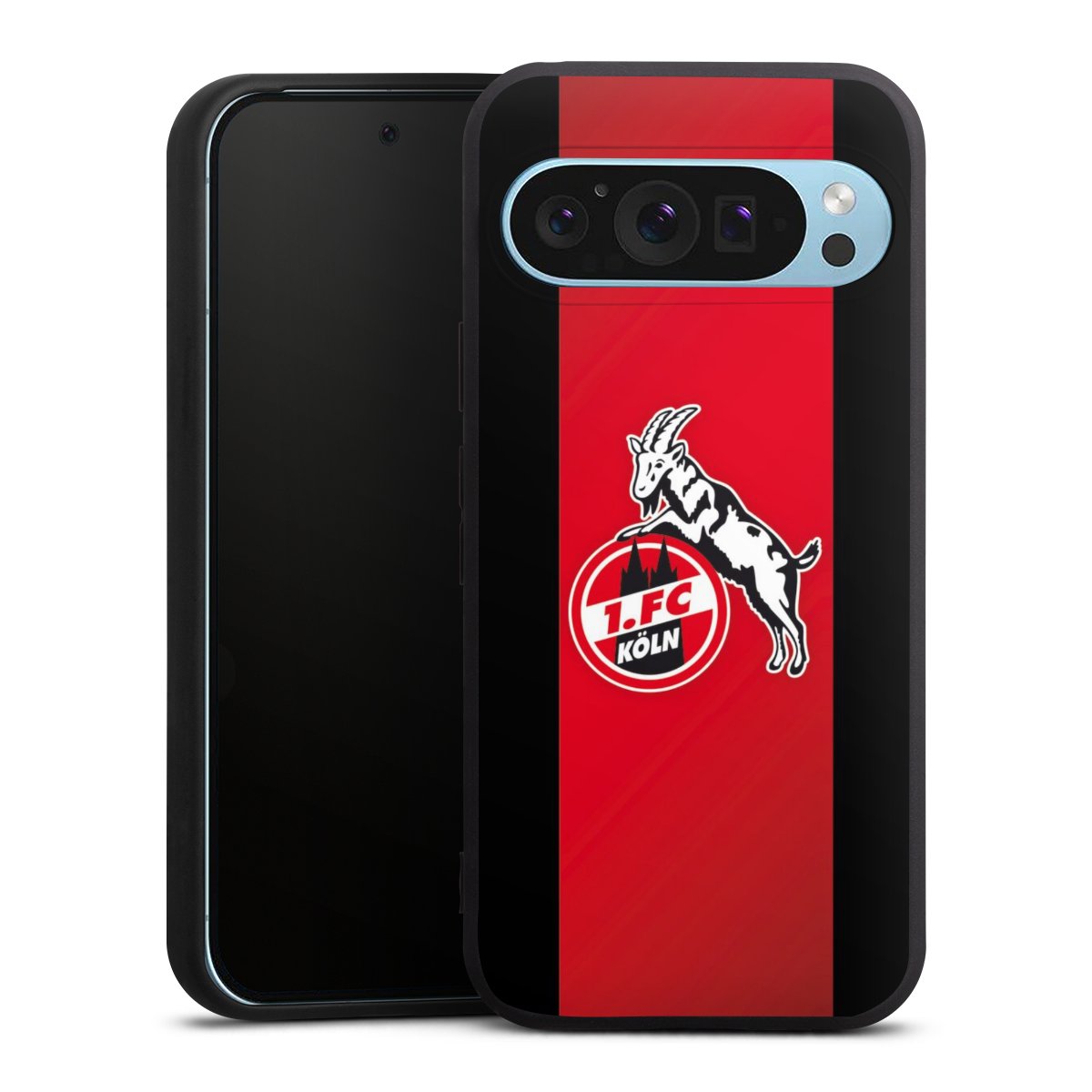 Google Pixel 9 Pro Handy Premium Silikon Hülle Handyhülle schwarz Case Official Licensed Product Billy Goat Hennes 1. Fc Köln Silikon Premium Case