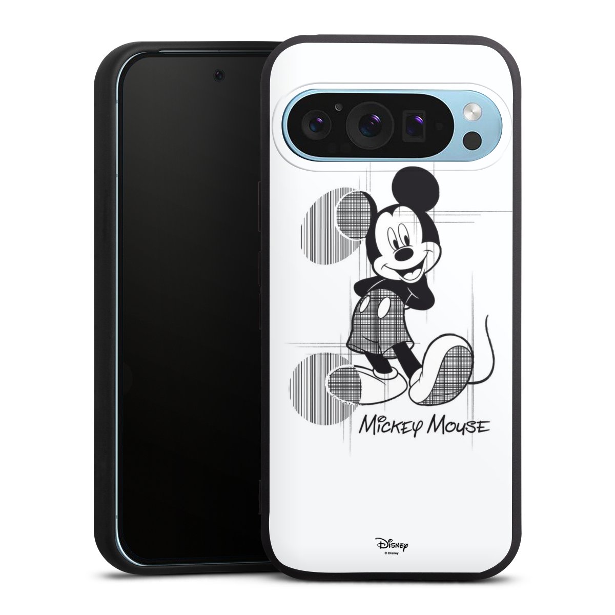 Google Pixel 9 Pro Handy Premium Silikon Hülle Handyhülle schwarz Case Disney Official Licensed Product Mickey Mouse Silikon Premium Case