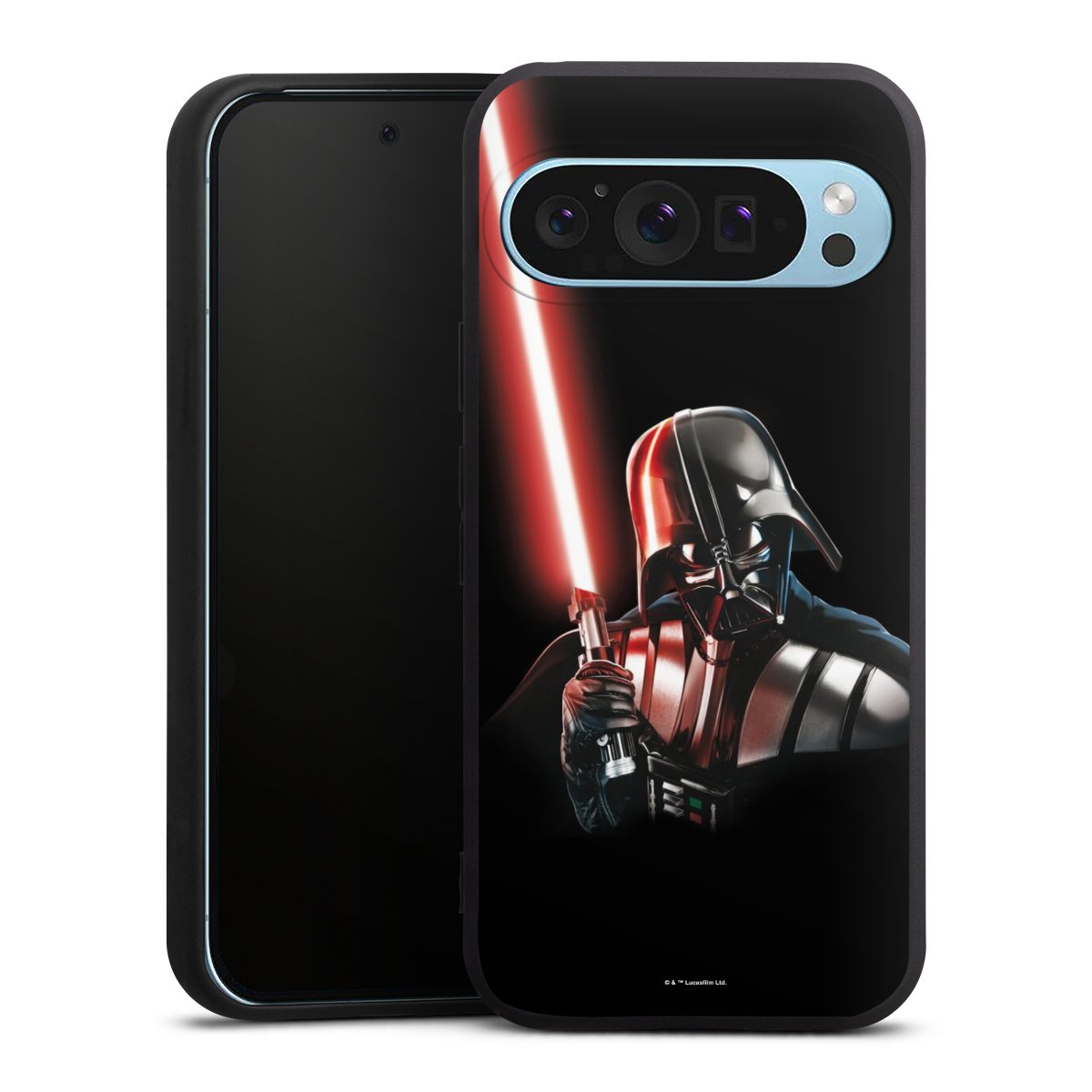 Google Pixel 9 Pro Handy Premium Silikon Hülle Handyhülle schwarz Case Star Wars Merchandise Darth Vader Silikon Premium Case