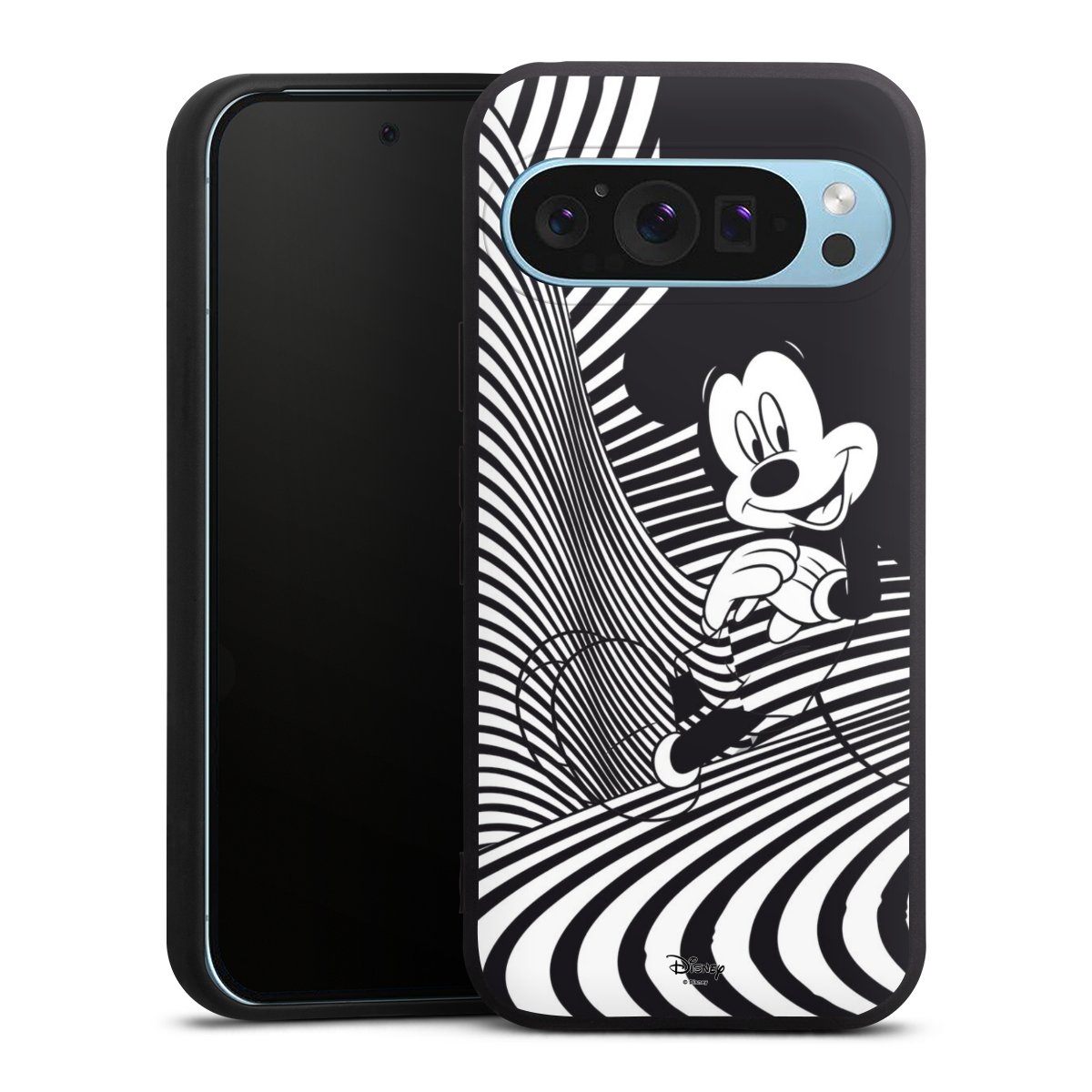 Google Pixel 9 Pro Handy Premium Silikon Hülle Handyhülle schwarz Case Disney Official Licensed Product Mickey Mouse Silikon Premium Case