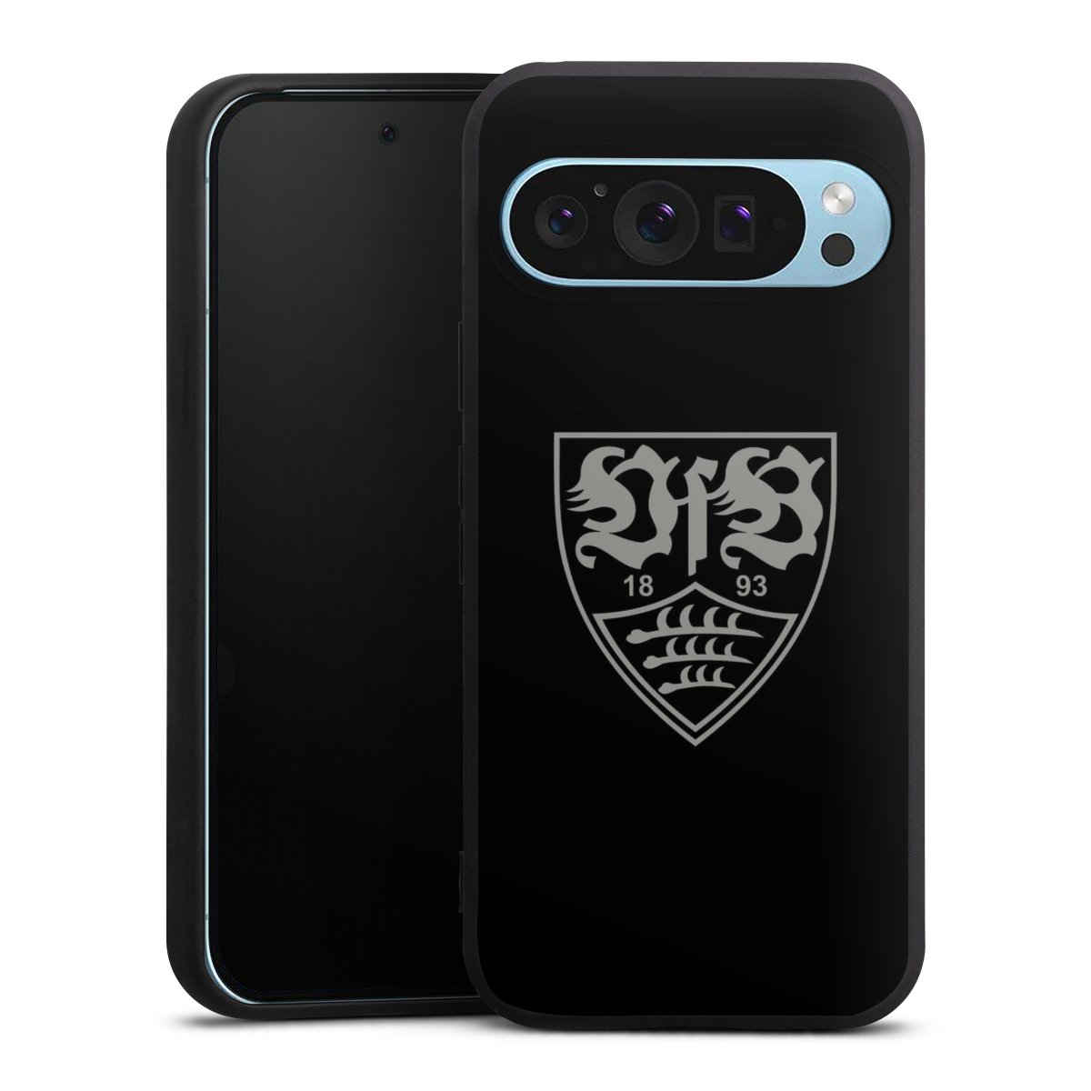 Google Pixel 9 Pro Handy Premium Silikon Hülle Handyhülle schwarz Case Official Licensed Product Vfb Stuttgart Silikon Premium Case