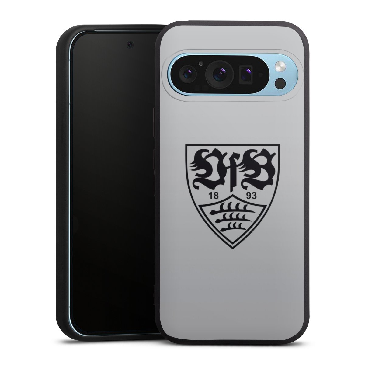 Google Pixel 9 Pro Handy Premium Silikon Hülle Handyhülle schwarz Case Logo Vfb Stuttgart Official Licensed Product Silikon Premium Case