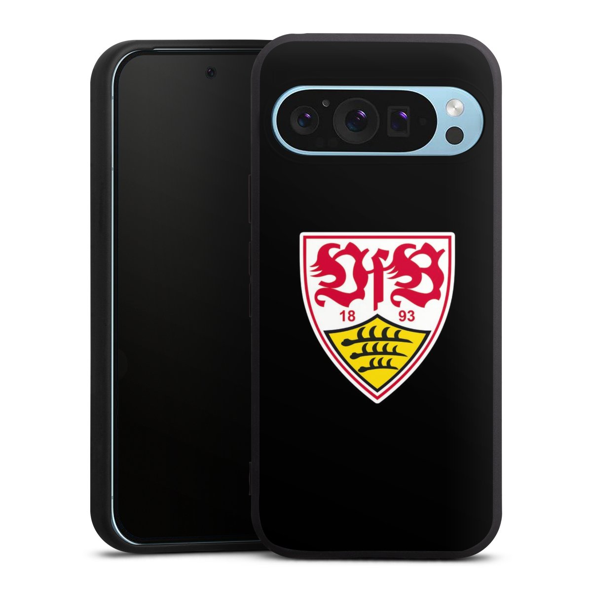 Google Pixel 9 Pro Handy Premium Silikon Hülle Handyhülle schwarz Case Vfb Stuttgart Official Licensed Product Coat Of Arms Silikon Premium Case