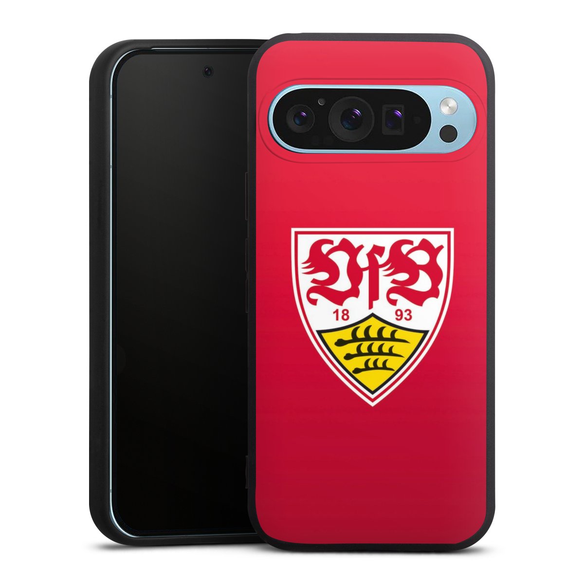 Google Pixel 9 Pro Handy Premium Silikon Hülle Handyhülle schwarz Case Official Licensed Product Vfb Stuttgart Silikon Premium Case