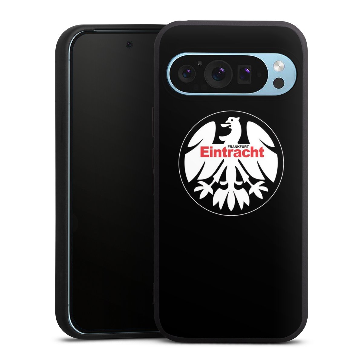 Google Pixel 9 Pro Handy Premium Silikon Hülle Handyhülle schwarz Case Official Licensed Product Eintracht Frankfurt Sge Silikon Premium Case