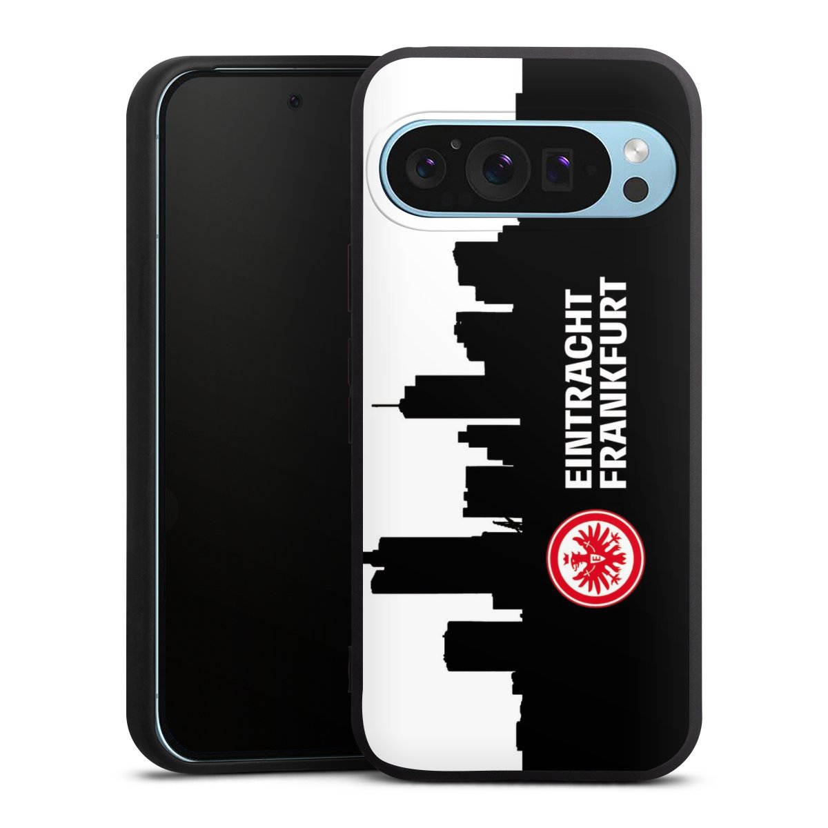 Google Pixel 9 Pro Handy Premium Silikon Hülle Handyhülle schwarz Case Sge Eintracht Frankfurt Official Licensed Product Silikon Premium Case