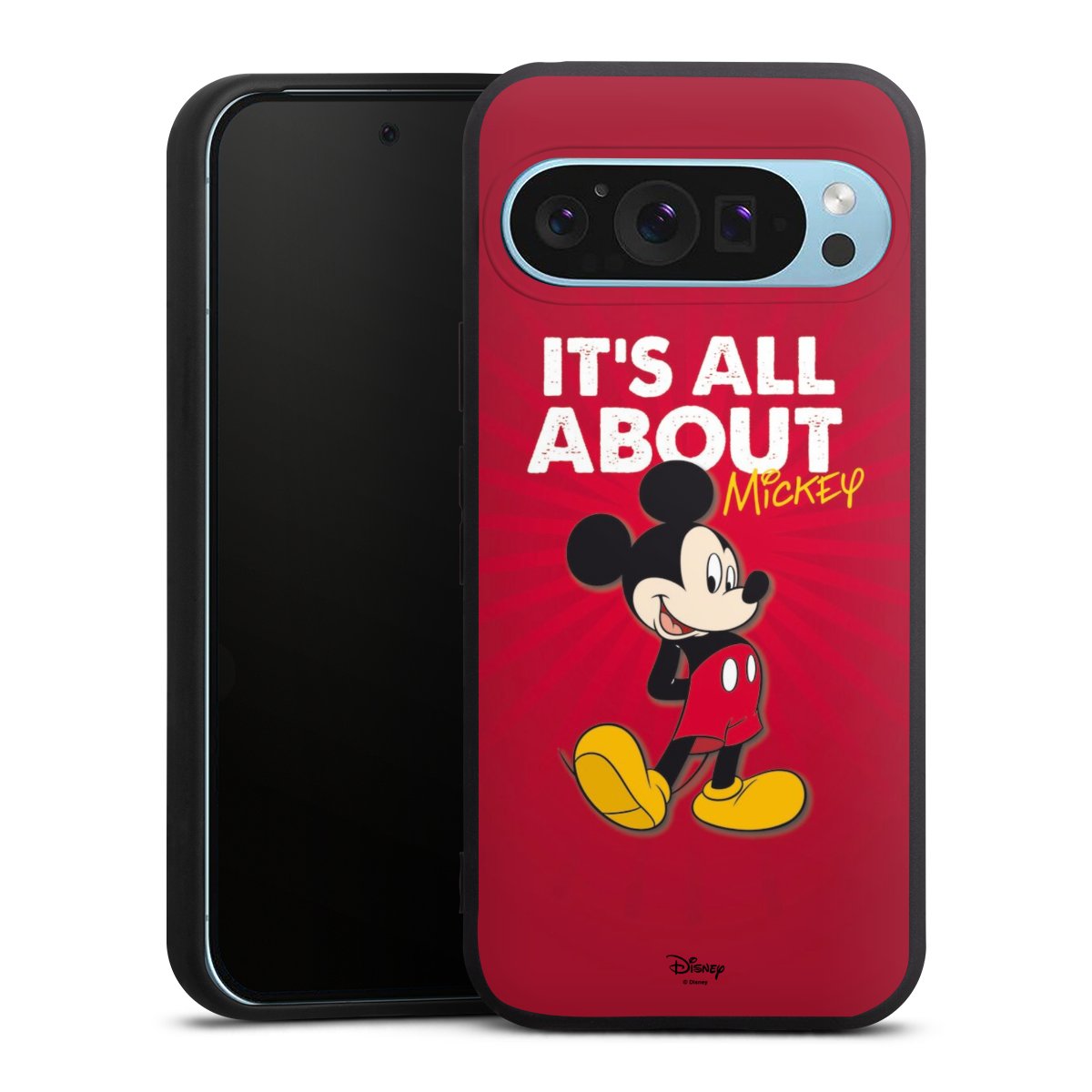 Google Pixel 9 Pro Handy Premium Silikon Hülle Handyhülle schwarz Case Mouse Disney Official Licensed Product Silikon Premium Case