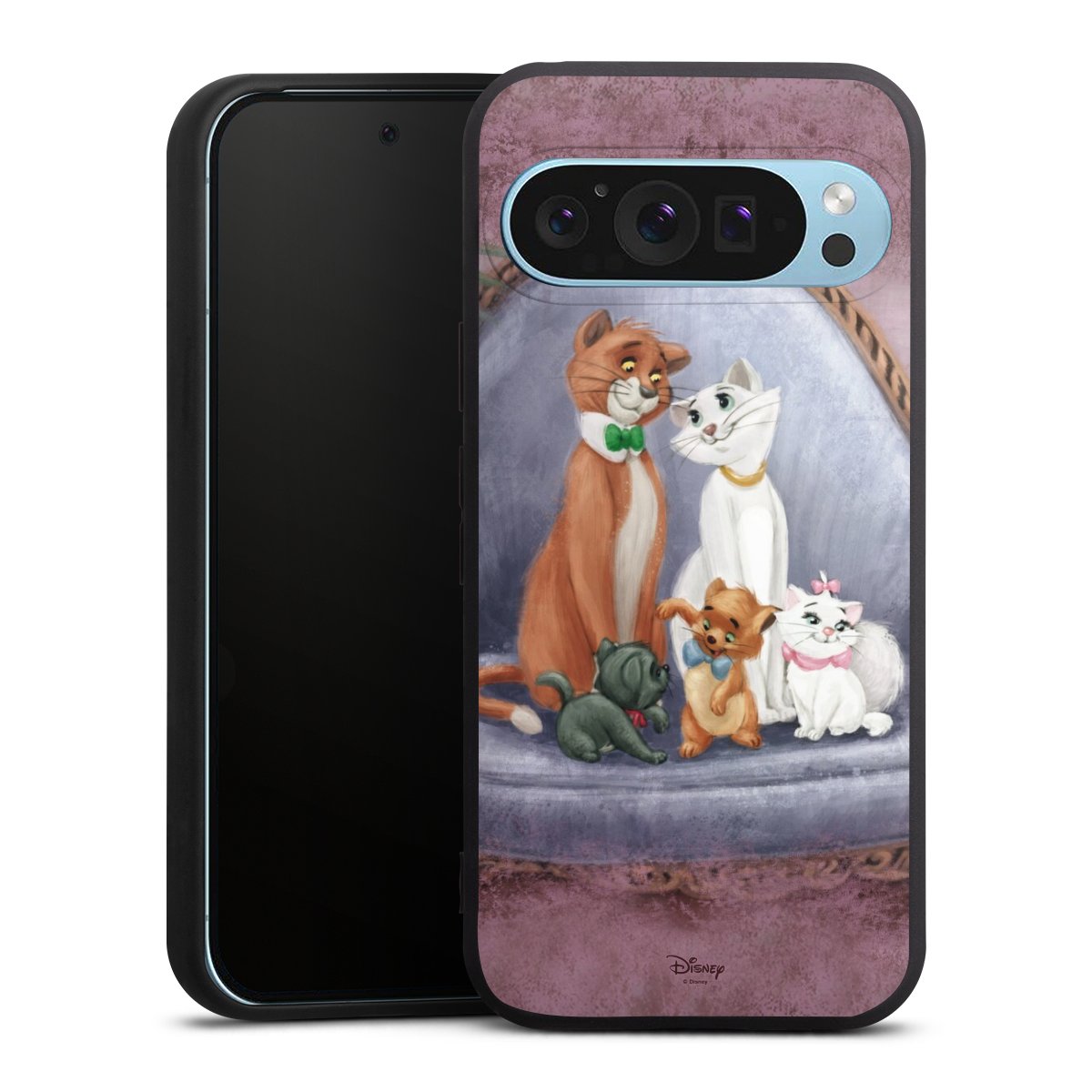 Google Pixel 9 Pro Handy Premium Silikon Hülle Handyhülle schwarz Case Official Licensed Product Disney Aristocats Silikon Premium Case