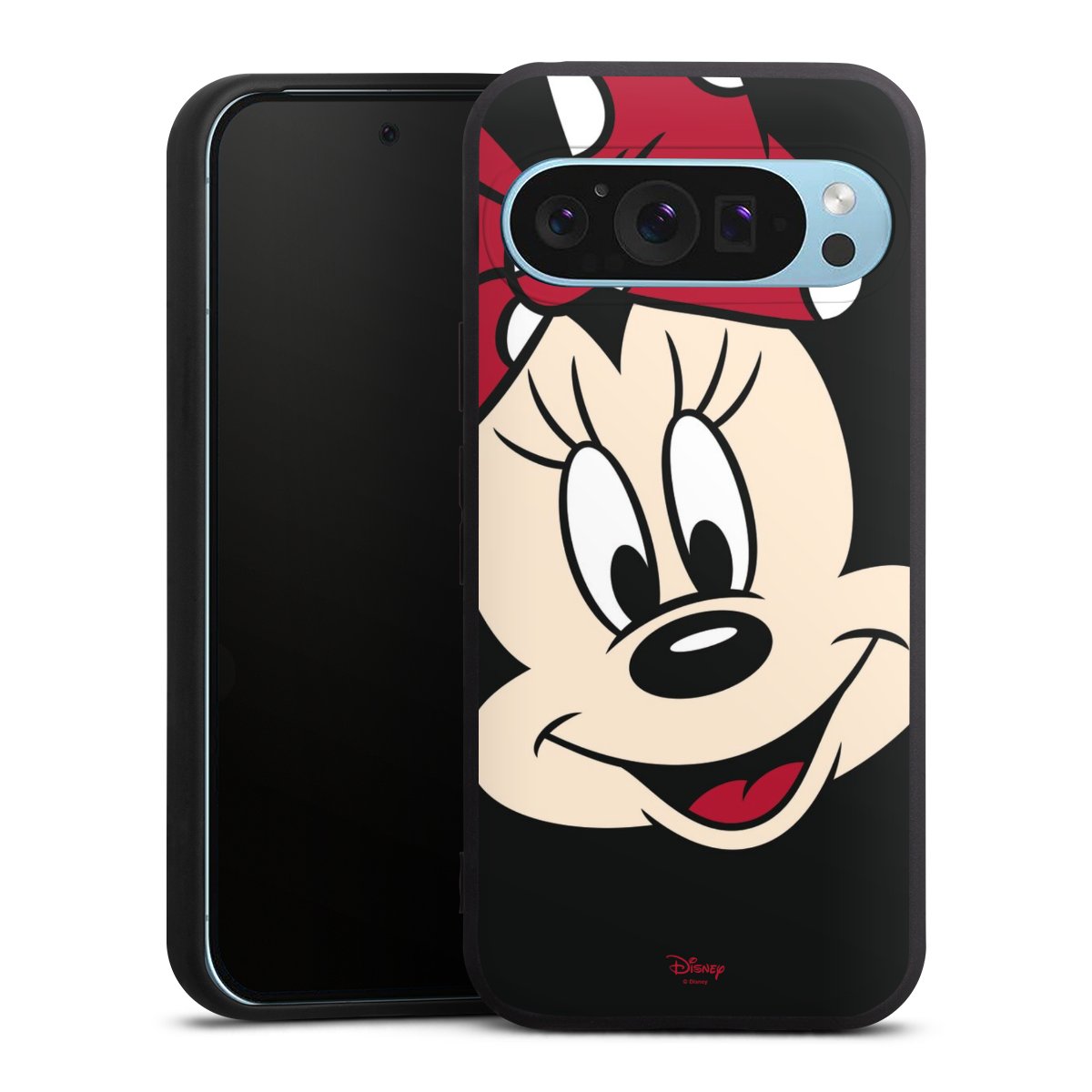 Google Pixel 9 Pro Handy Premium Silikon Hülle Handyhülle schwarz Case Minnie Mouse Official Licensed Product Disney Silikon Premium Case