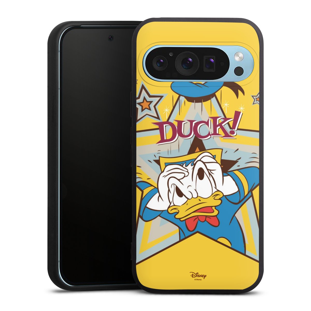 Google Pixel 9 Pro Handy Premium Silikon Hülle Handyhülle schwarz Case Official Licensed Product Donald Duck Disney Silikon Premium Case