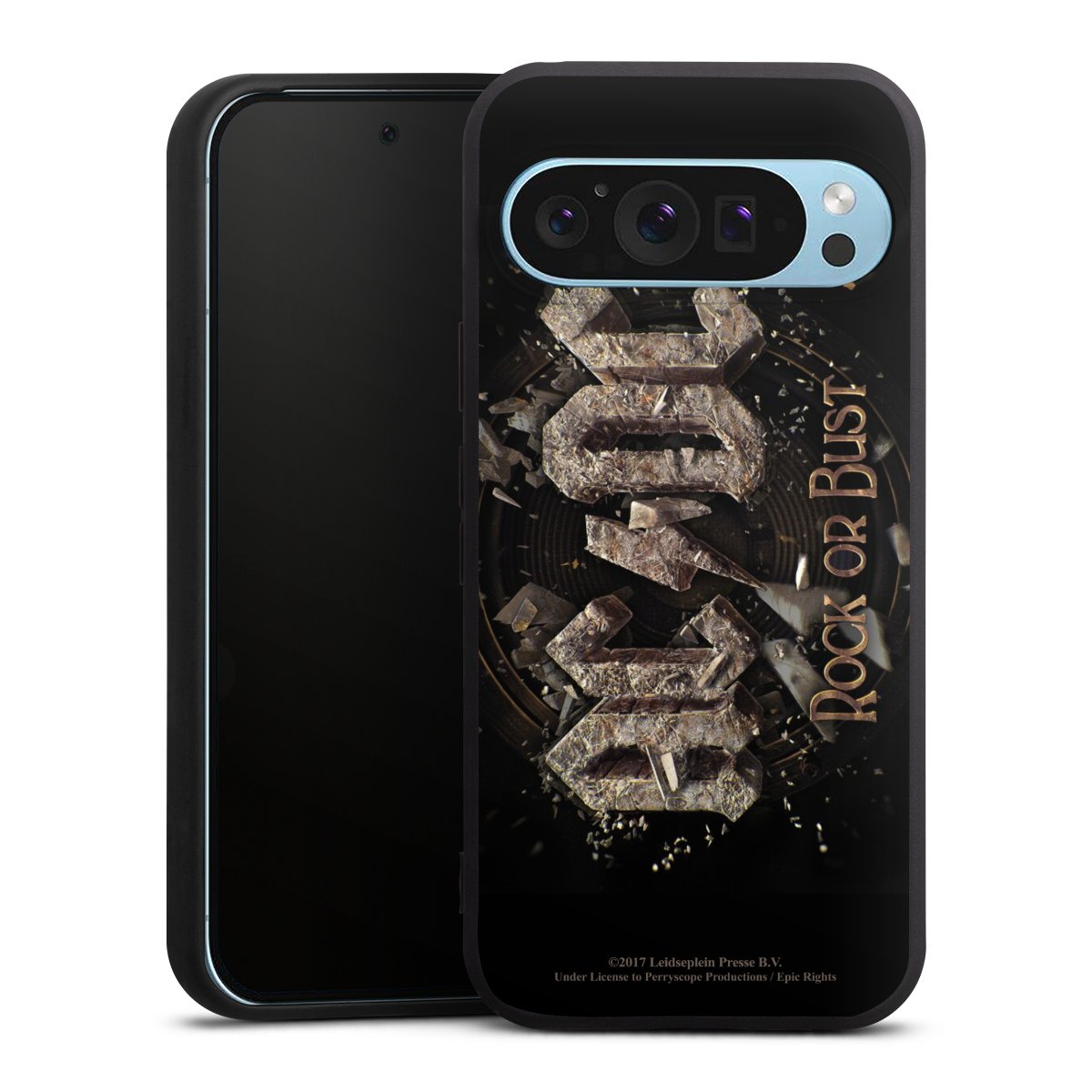 Google Pixel 9 Pro Handy Premium Silikon Hülle Handyhülle schwarz Case Acdc Official Licensed Product Rock Or Bust Silikon Premium Case