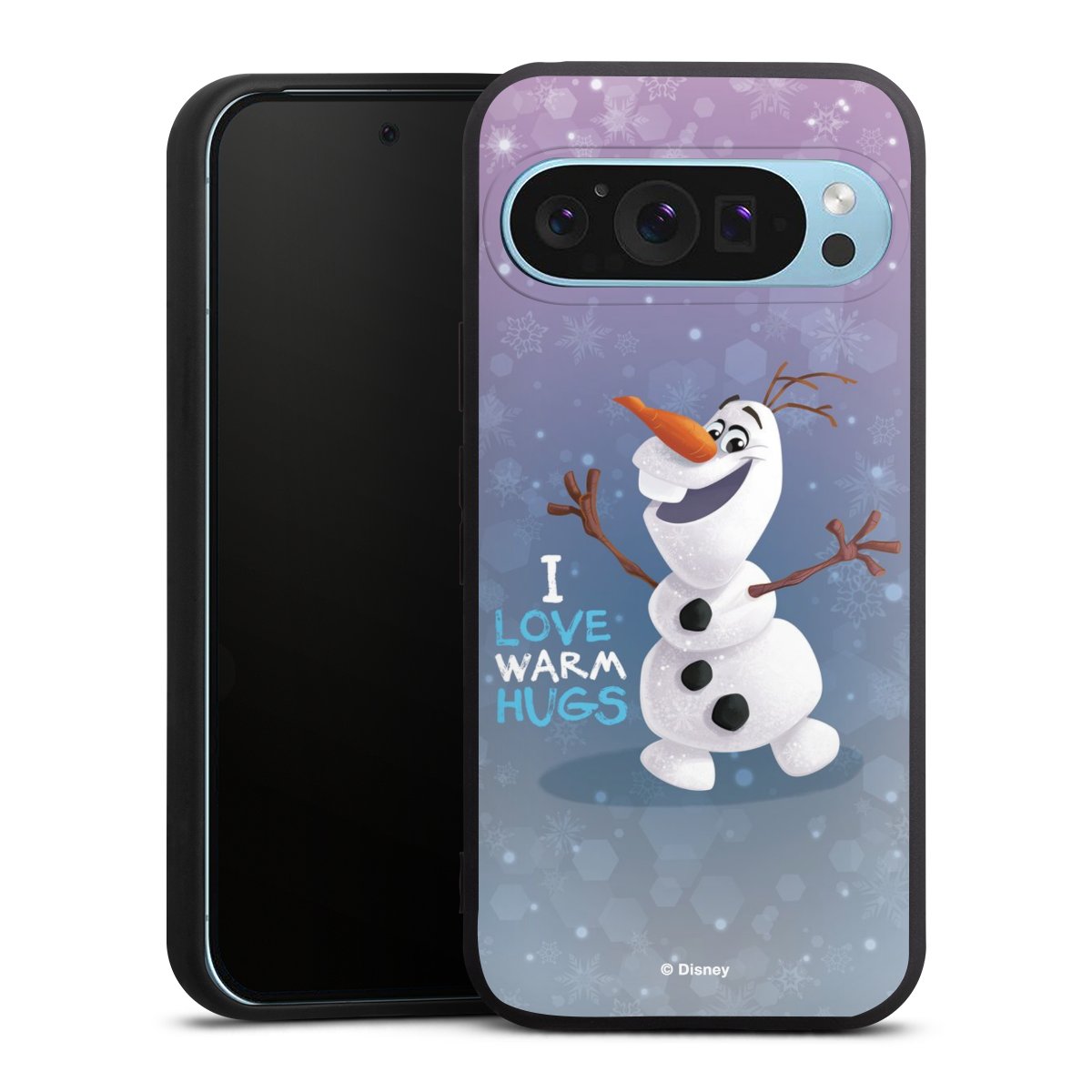 Google Pixel 9 Pro Handy Premium Silikon Hülle Handyhülle schwarz Case Frozen Frozen Olaf Official Licensed Product Silikon Premium Case