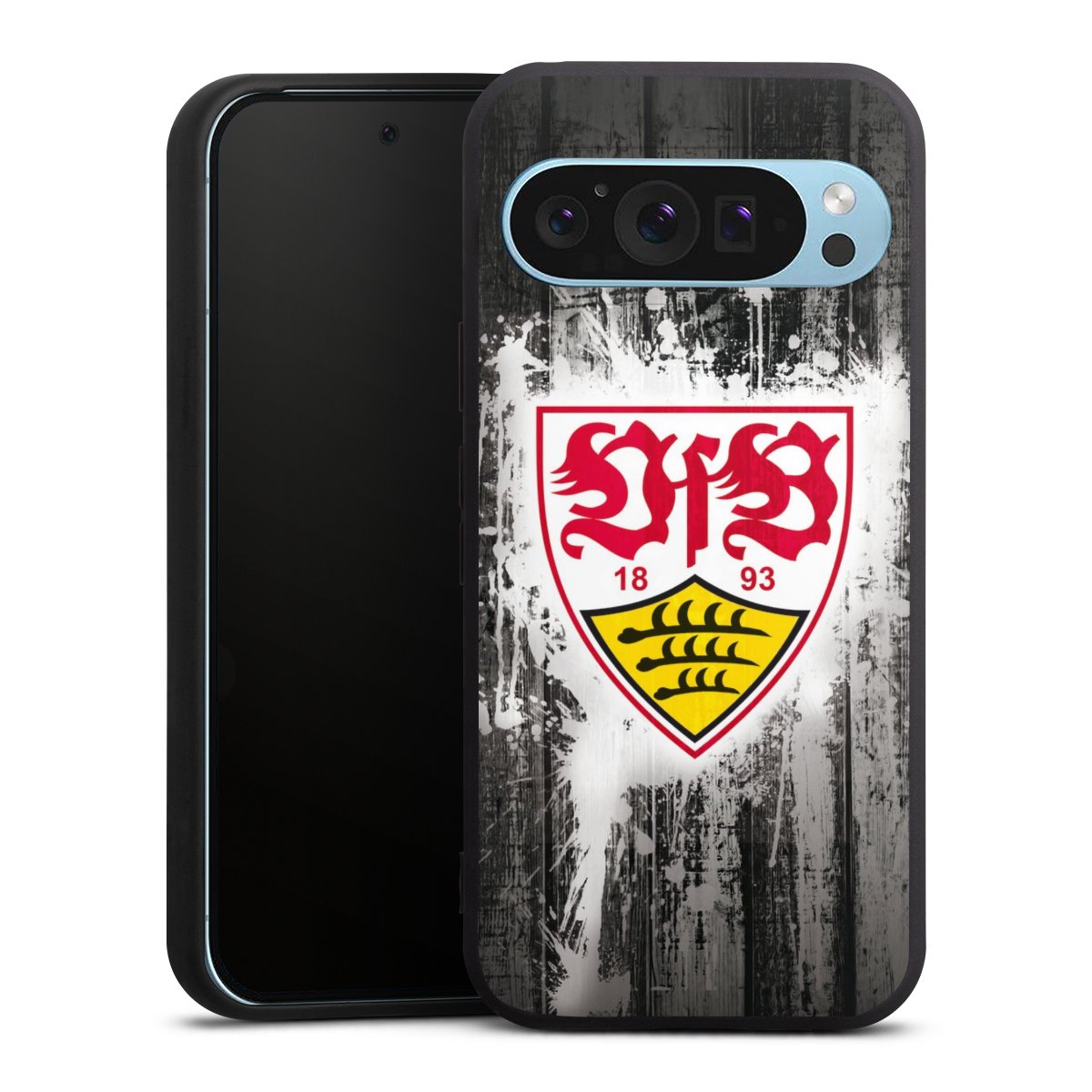 Google Pixel 9 Pro Handy Premium Silikon Hülle Handyhülle schwarz Case Vfb Stuttgart Official Licensed Product Silikon Premium Case