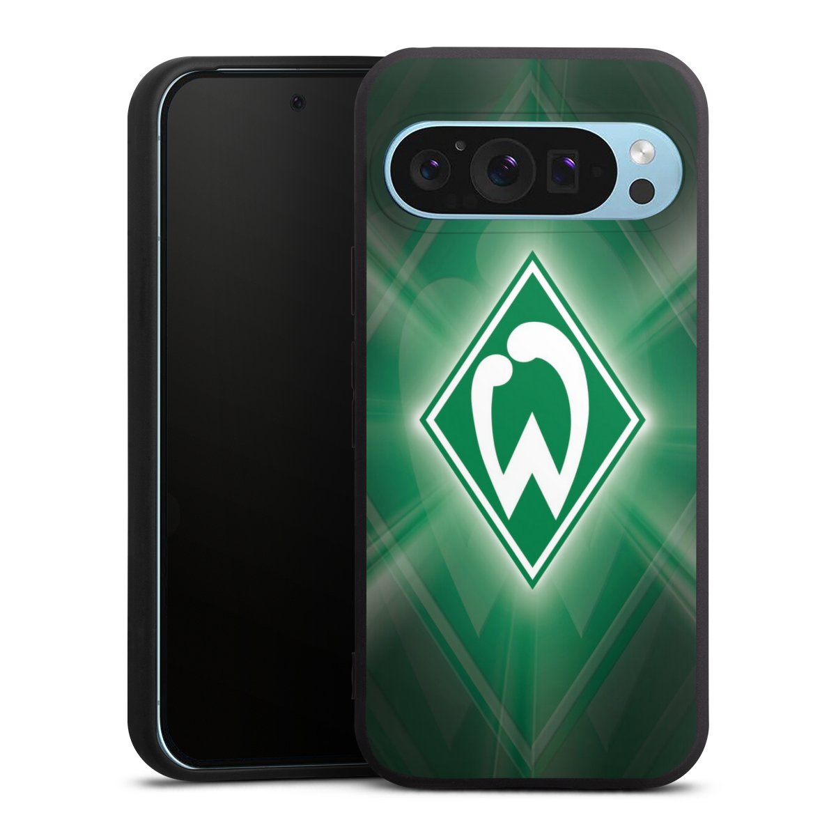 Google Pixel 9 Pro Handy Premium Silikon Hülle Handyhülle schwarz Case Sv Werder Bremen Official Licensed Product Coat Of Arms Silikon Premium Case