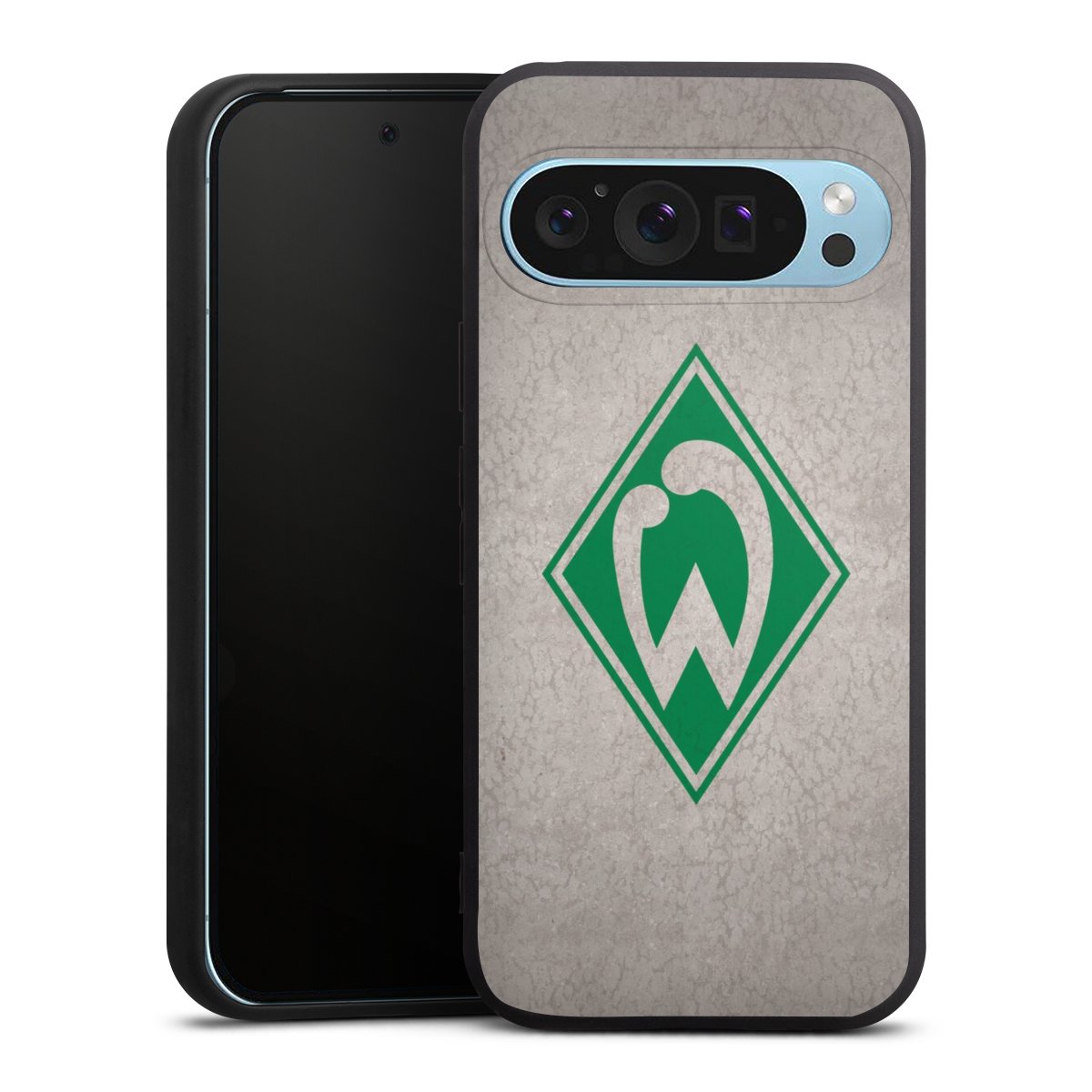 Google Pixel 9 Pro Handy Premium Silikon Hülle Handyhülle schwarz Case Sv Werder Bremen Concrete Official Licensed Product Silikon Premium Case