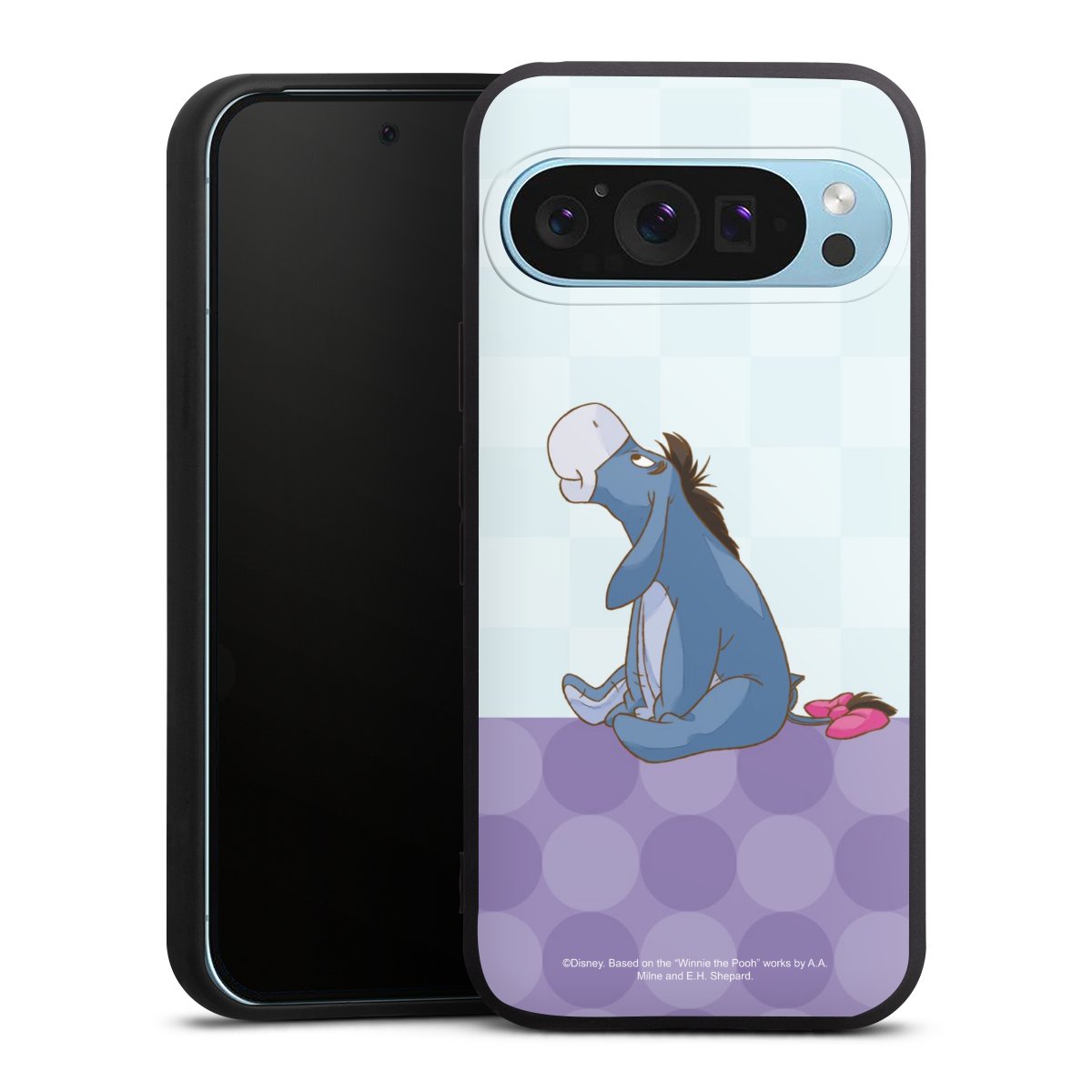 Google Pixel 9 Pro Handy Premium Silikon Hülle Handyhülle schwarz Case Disney Donkey Winnie The Pooh Silikon Premium Case