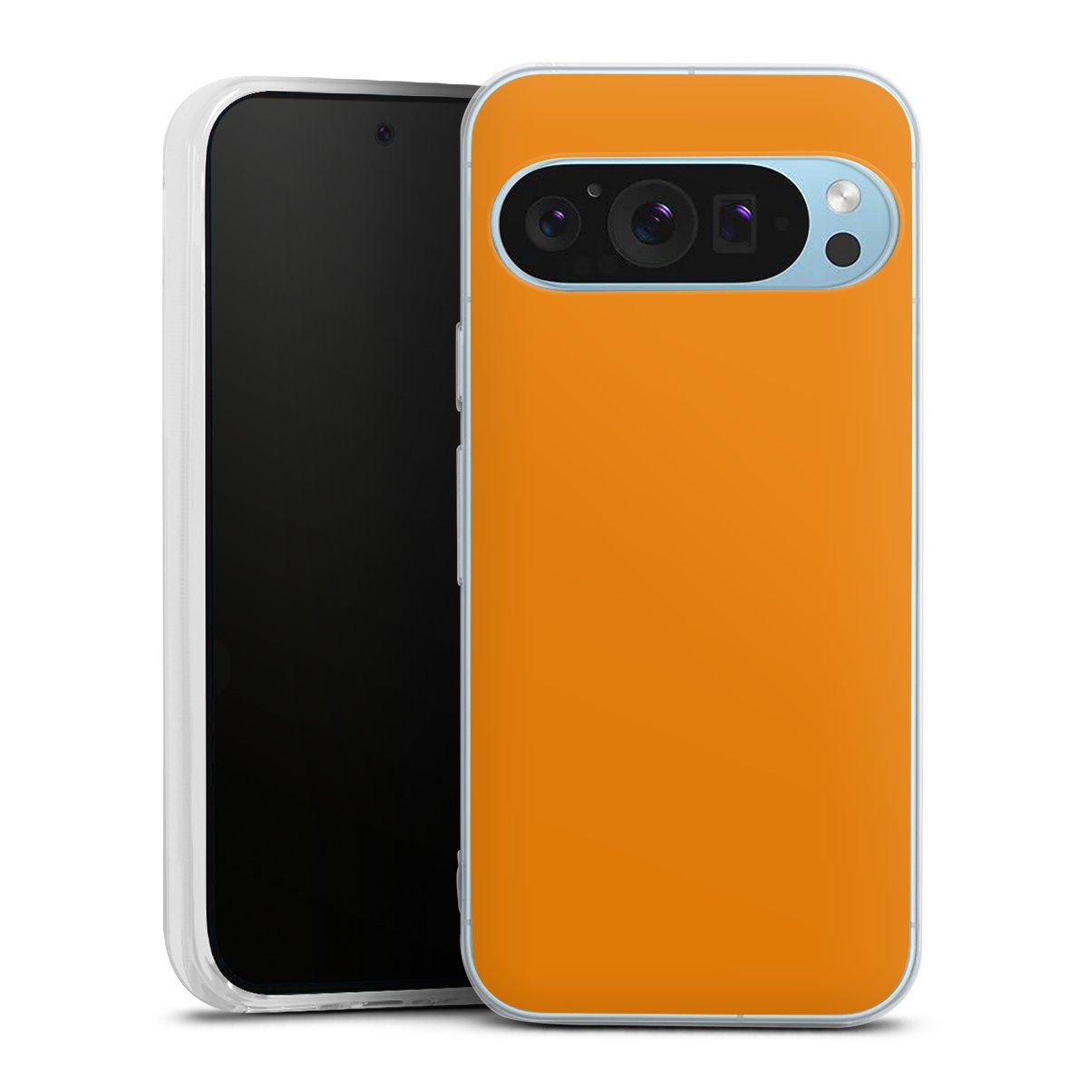 Google Pixel 9 Handy Silikon Hülle Case transparent Handyhülle Unicoloured Colour Orange Silikon Case