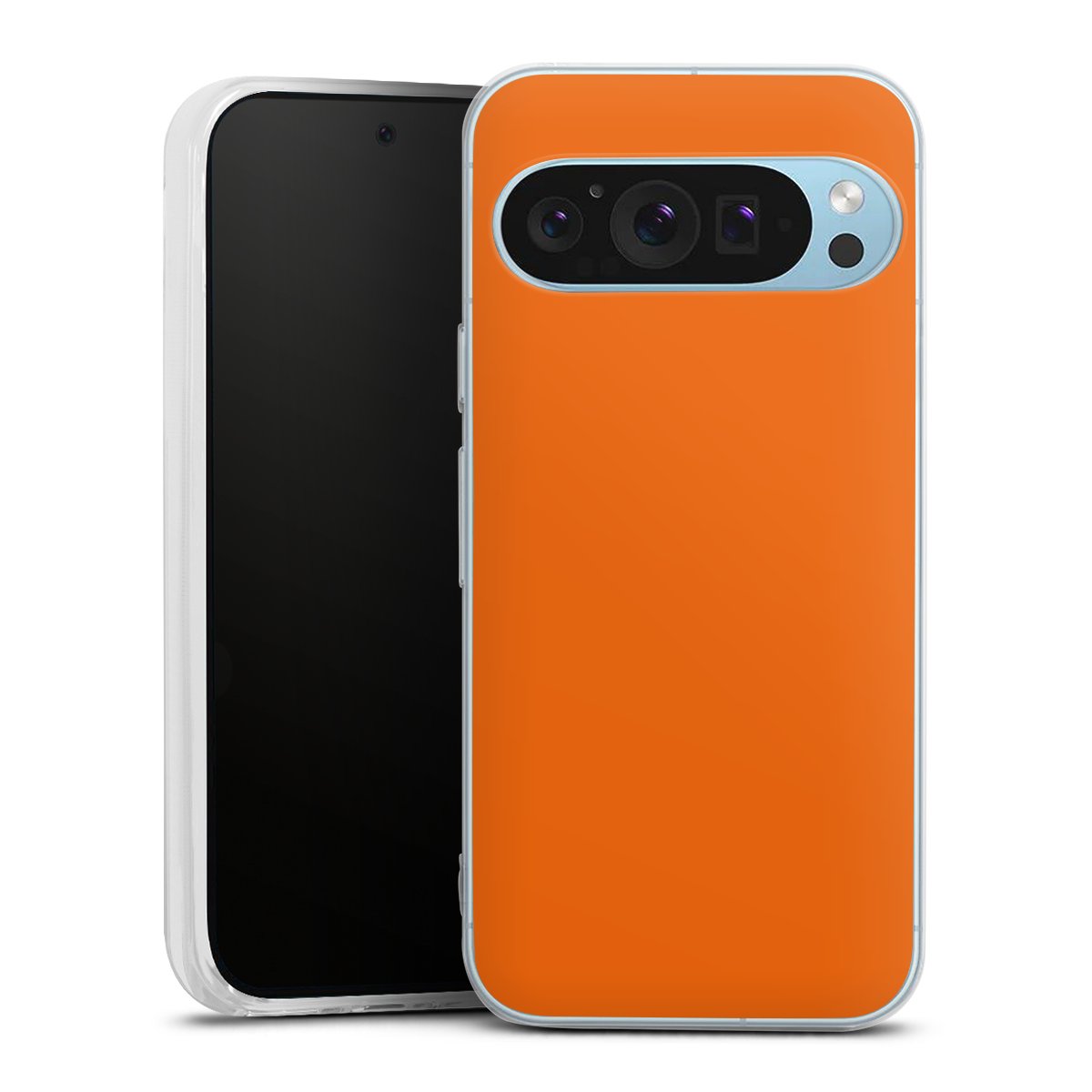 Google Pixel 9 Handy Silikon Hülle Case transparent Handyhülle Orange Colour Unicoloured Silikon Case