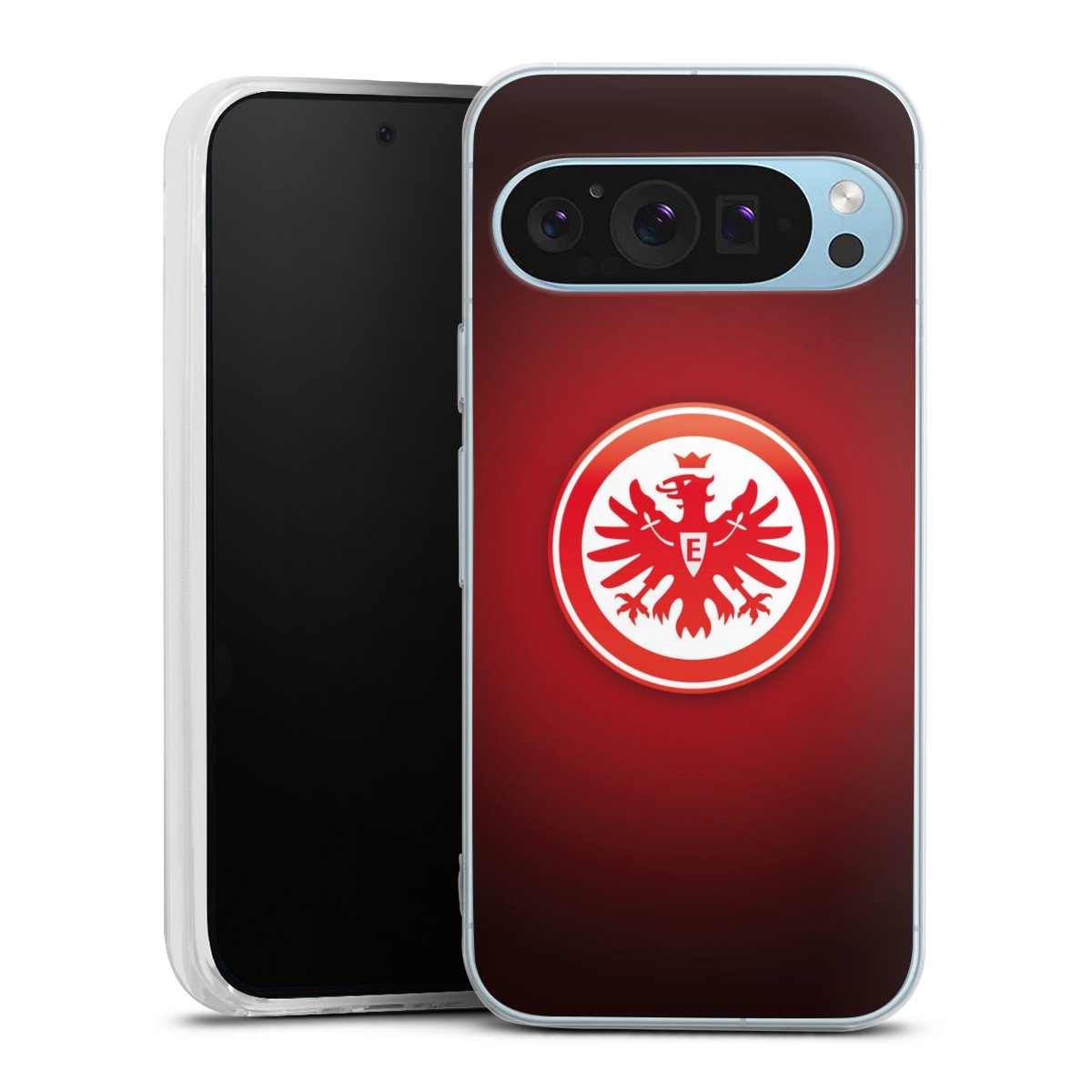 Google Pixel 9 Handy Silikon Hülle Case transparent Handyhülle Eintracht Frankfurt Official Licensed Product Coat Of Arms Silikon Case