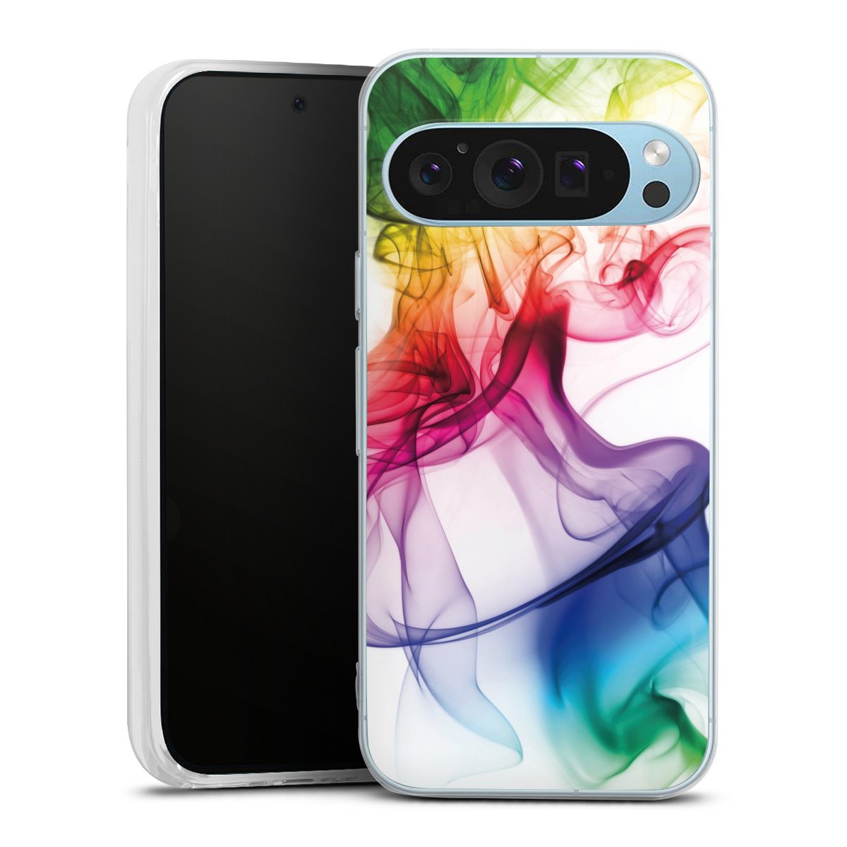 Google Pixel 9 Handy Silikon Hülle Case transparent Handyhülle Water Colour Rainbow Silikon Case