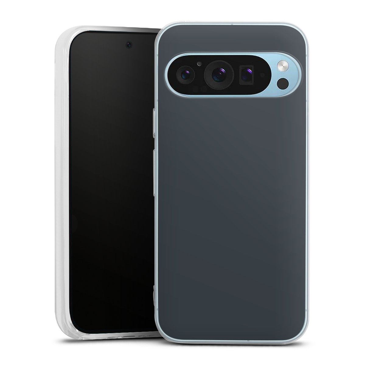 Google Pixel 9 Handy Silikon Hülle Case transparent Handyhülle Grey Anthracite Unicoloured Silikon Case