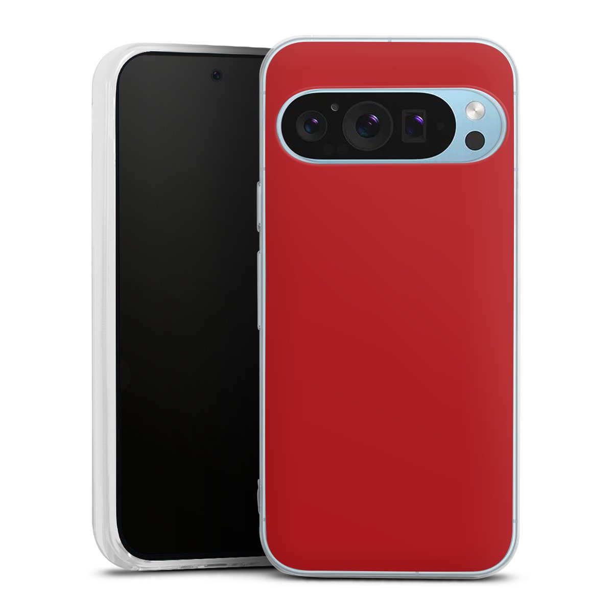 Google Pixel 9 Handy Silikon Hülle Case transparent Handyhülle Colour Unicoloured Red Silikon Case